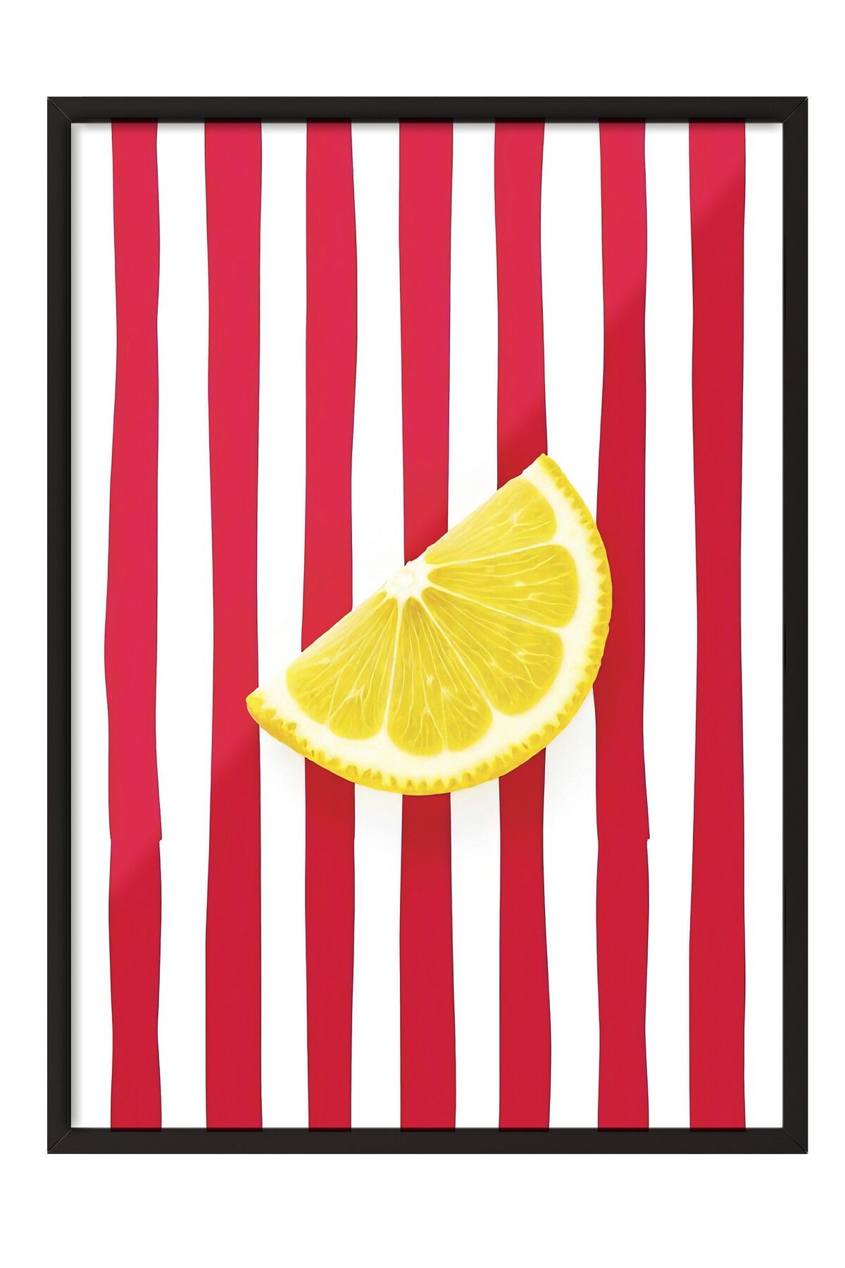 Postifull Siyah Çerçeveli Poster Tablo, Limon Dilimi, İllüstrasyon, Maximalist, Sarı Renk Poster, 2025 Yaz Seç