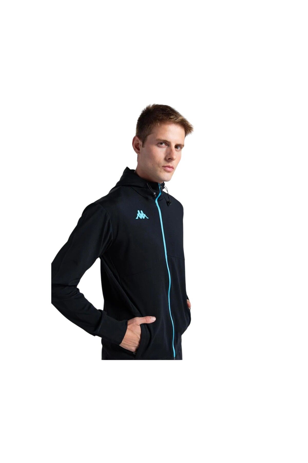Kappa Erkek Siyah Regular Fit Fermuarlı Sweatshirt