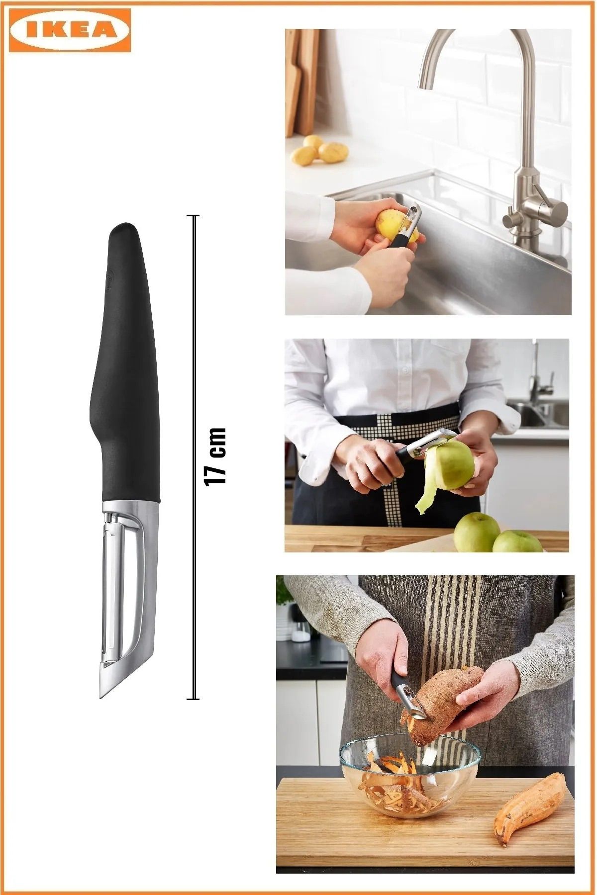 IKEA QUİCK Paslanmaz Çelik Soyacak 17 Cm
