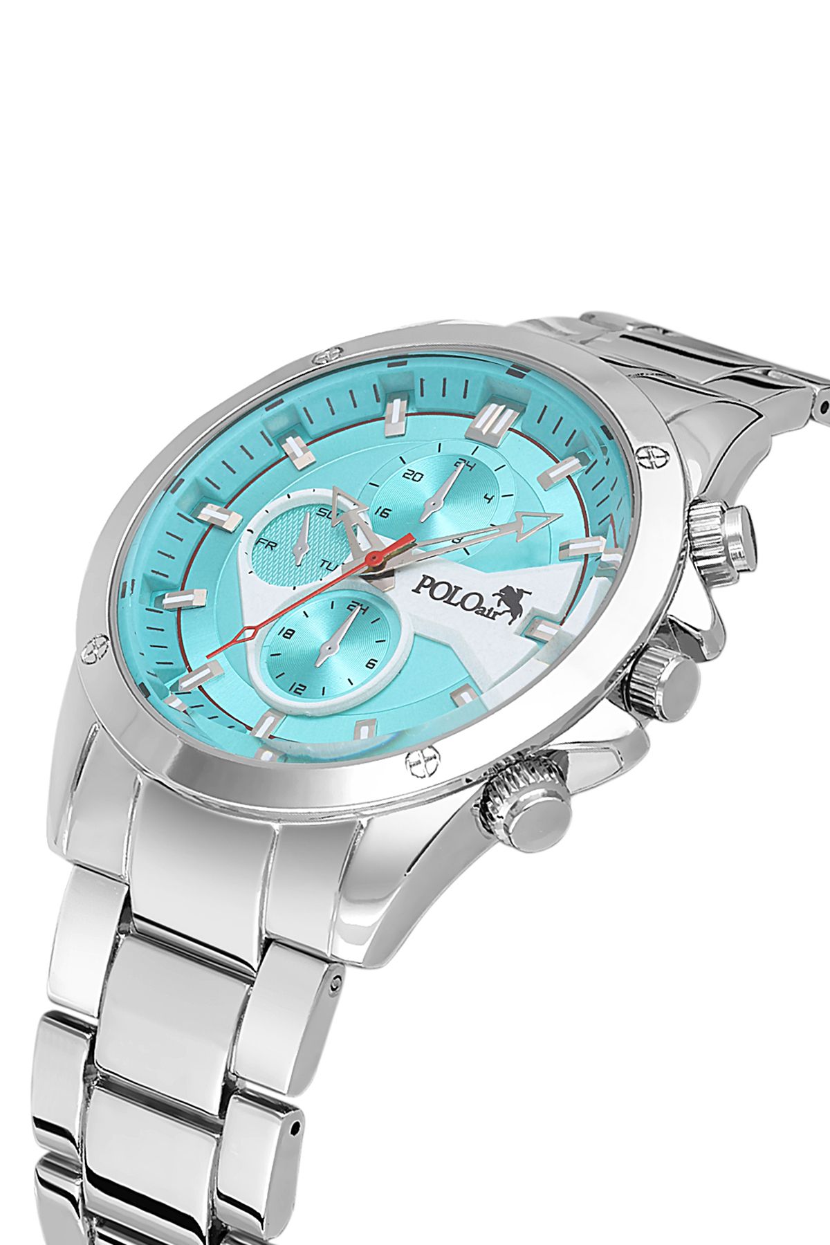 Polo Air Erkek Kol Saati Gümüş Turkuaz Renk PL-0993E5x