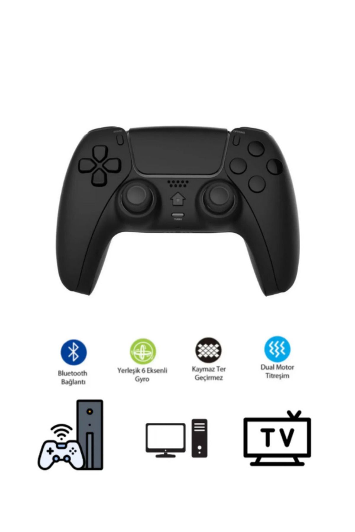 Hietech Kablosuz Gyro Titreşimli Oyun Kolu Joystick PS4 Kolu PS PC TV Uyumlu