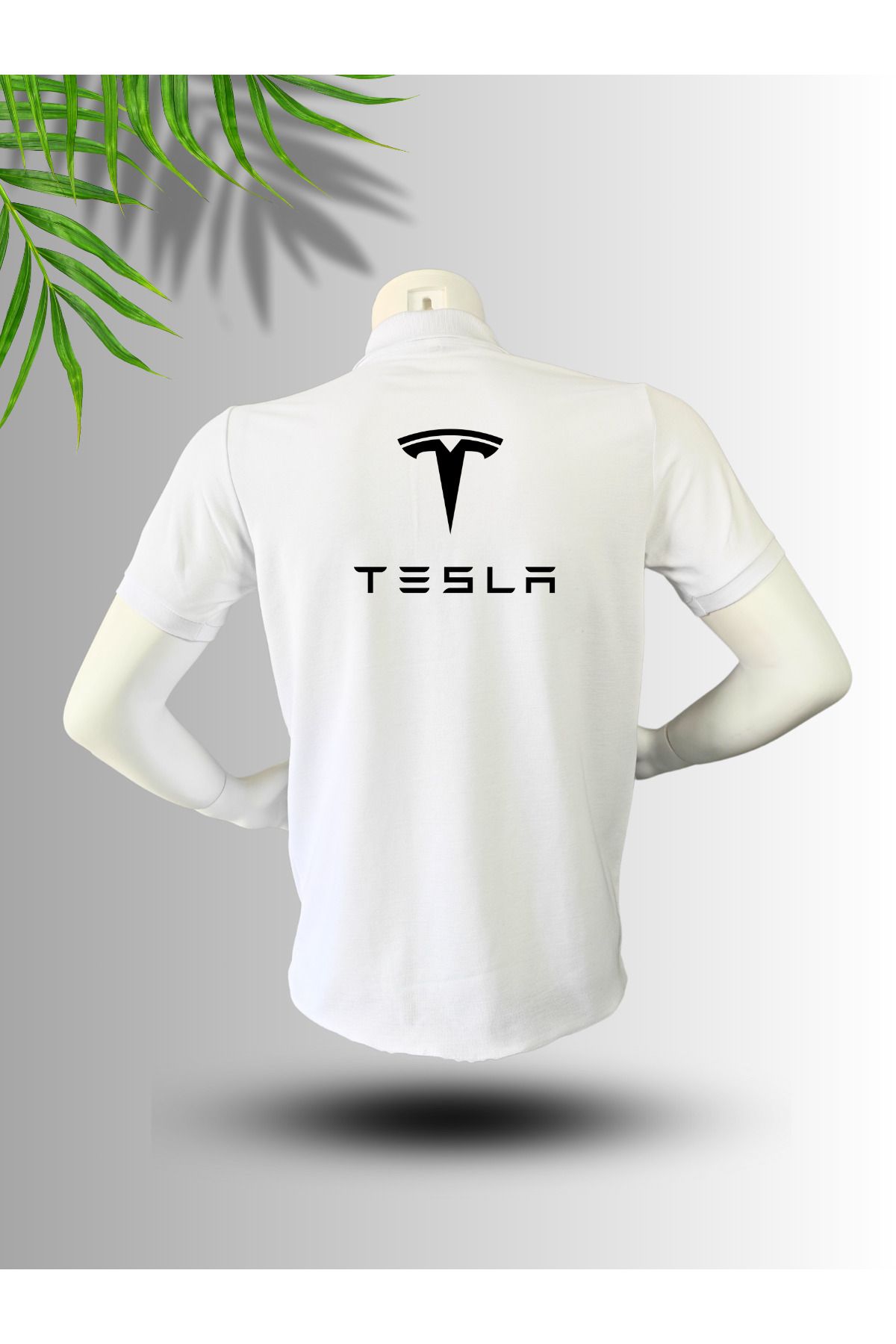 FROOY TESLA Logo Baskılı Polo Yaka Pamuklu T-Shirt