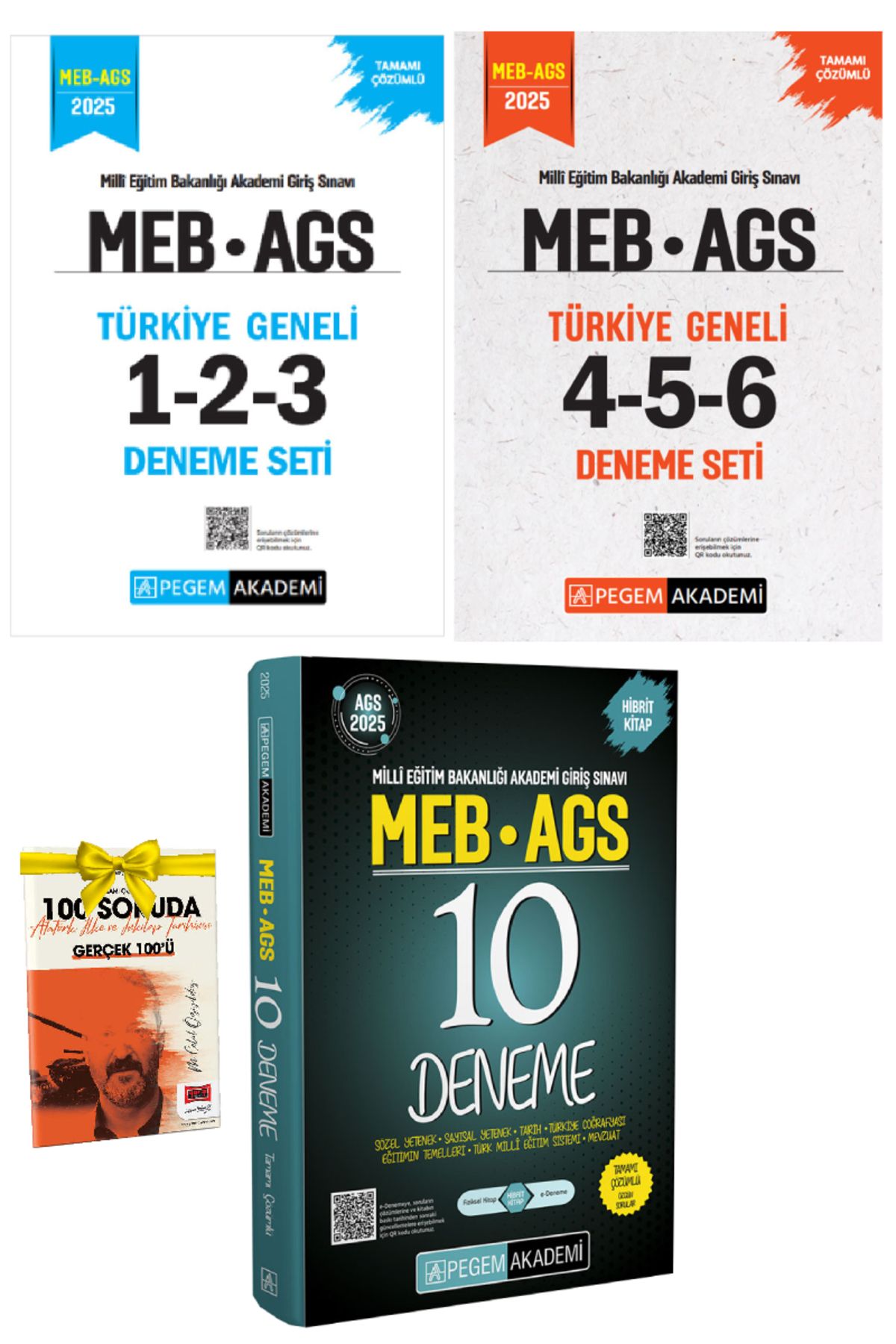 Pegem Akademi Yayıncılık 2025 Pegem MEB AGS Türkiye Geneli Deneme Sınavları+Meb AGS 10 Deneme+Hediye
