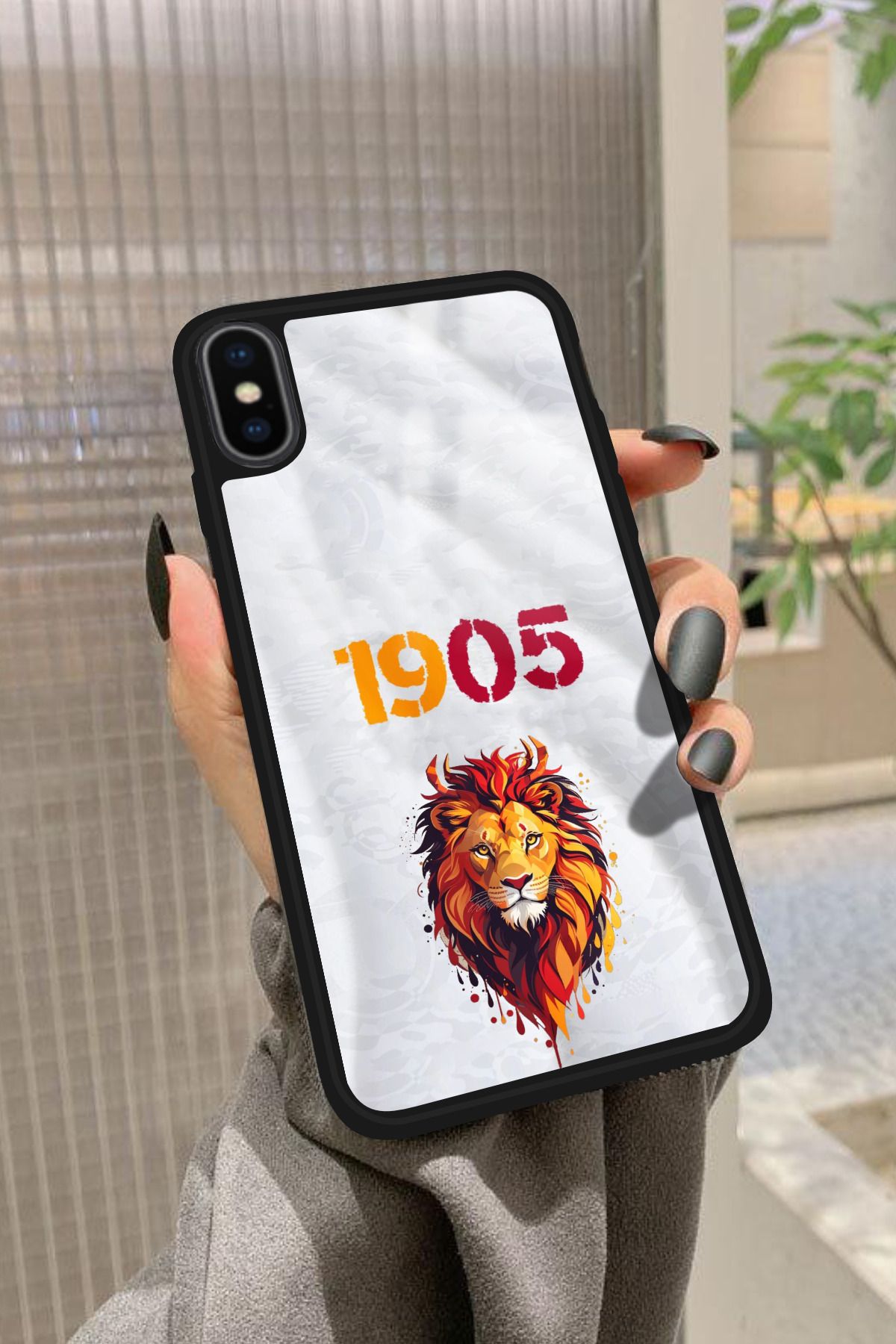 Snacase iPhone X Uyumlu Aslan 1905 Yazılı Glossy Premium Kılıf