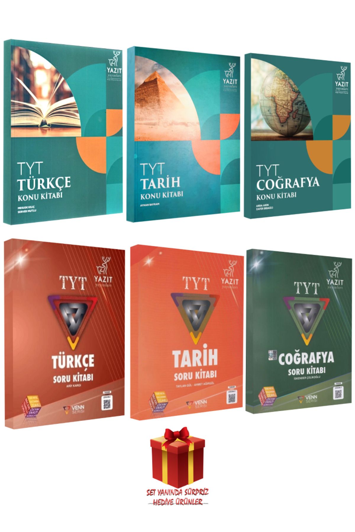 Yazıt Yayınları TYT Türkçe Tarih Coğrafya Konu Kitabı+ Venn Serisi TYT Türkçe Tarih Coğrafya Soru Bankası+ Hediye