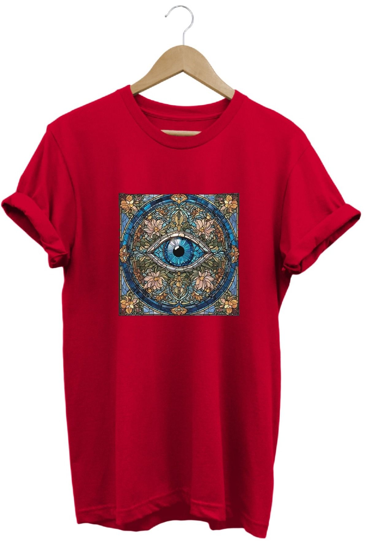 joyyfashion Yoga Üçüncü Göz Baskılı T-Shirt