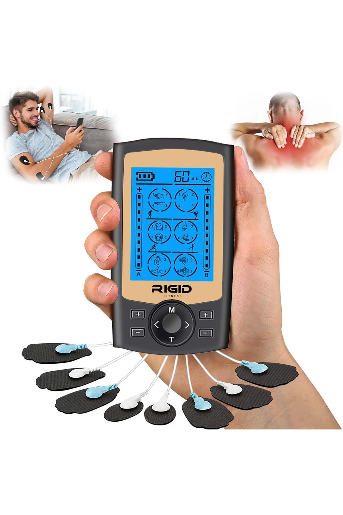 RIGID FITNESS 24 Masaj Moduna Sahip TENS EMS Kas Stimülatörü