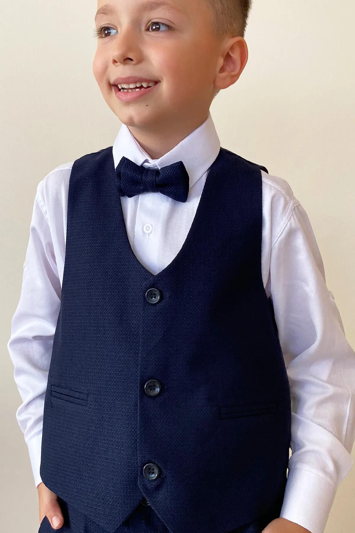 Zaziko Kids-Smoking pentru băiat (JACHETĂ-VESTĂ-CĂMĂȘĂ-BUTĂ-PANTALON) Te 4000 3
