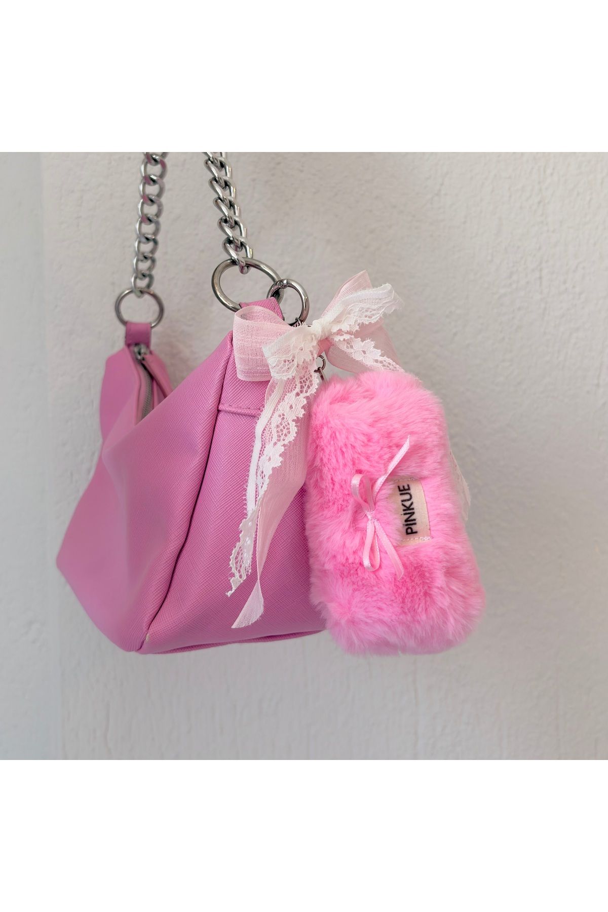 PİNKUE Pinkue Sweet Bow Kürklü Cüzdan & Anahtarlık
