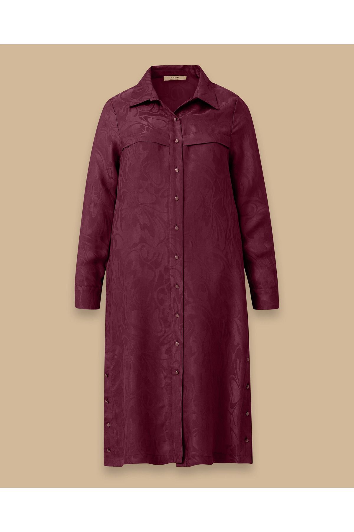 Gala-Xi-Plus Size Buttoned Patterned Tunic 6