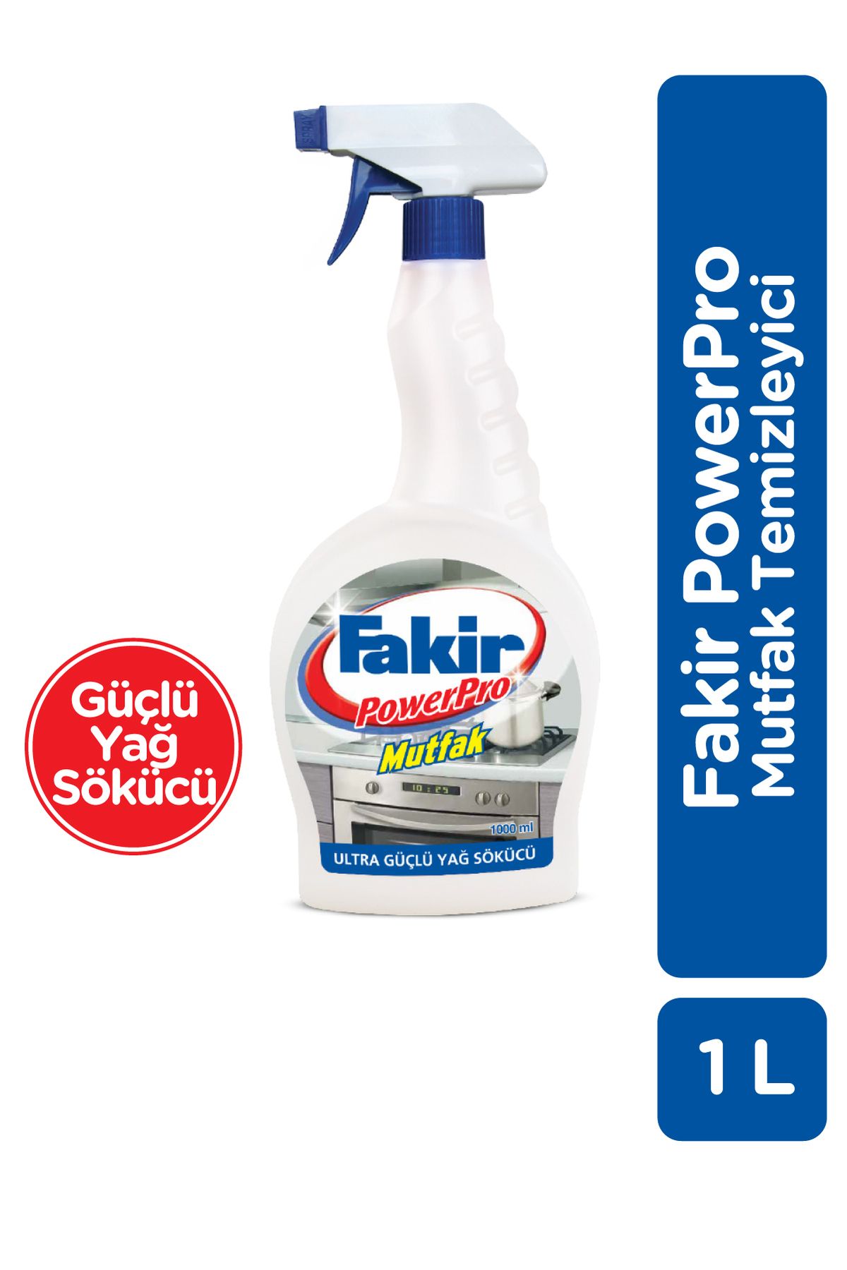 Fakir PowerPro Mutfak Temizleyici 1 L – Ultra Güçlü Yağ Sökücü, Fırın ve Ocaklarda Etkili