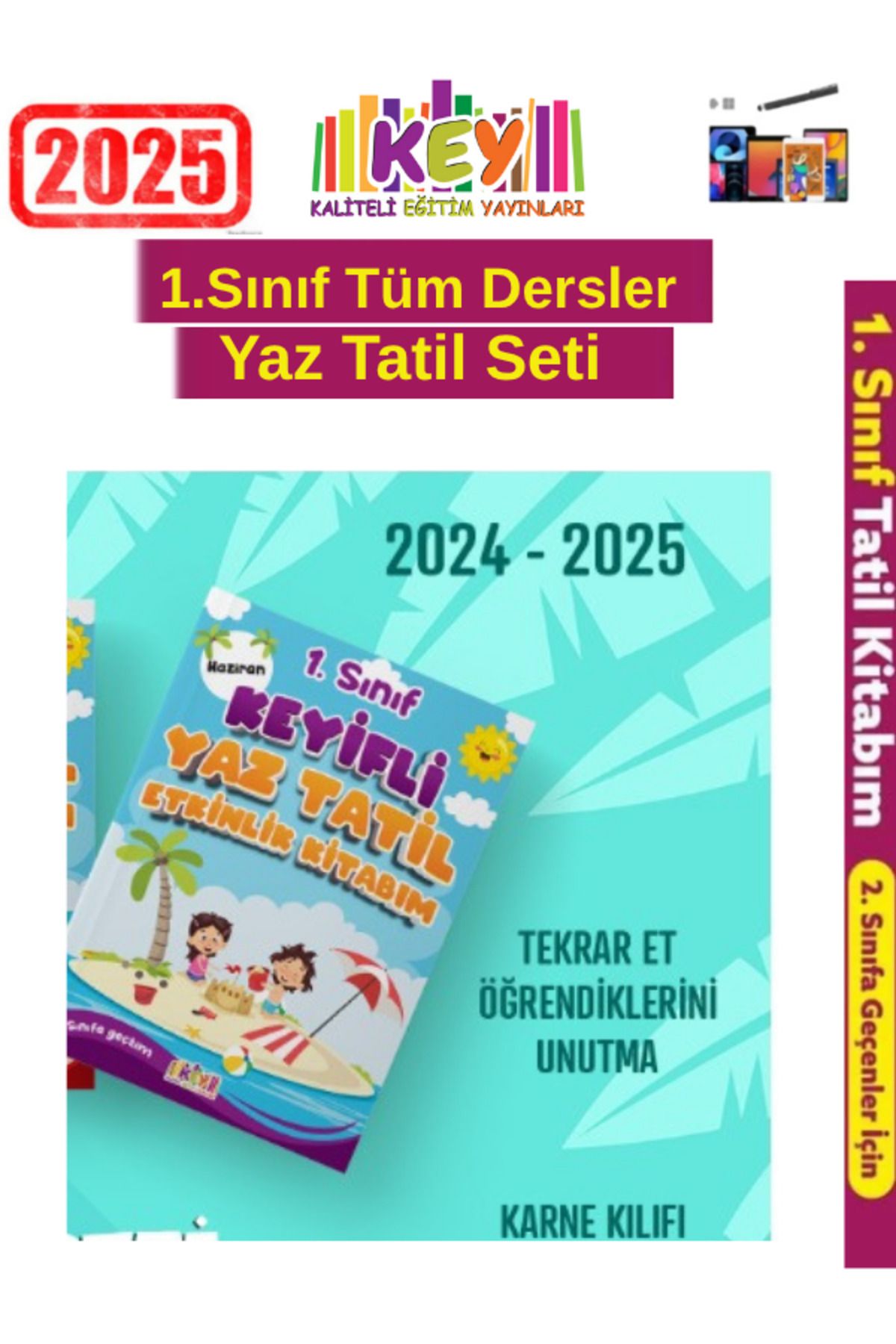 Bilfen Yayıncılık KEY Eğitim Yayınları 1.Sınıf Yaz Tatil (Yeni Ürün)Keyifli Yaz Tatili+Dokunmatik Kalem