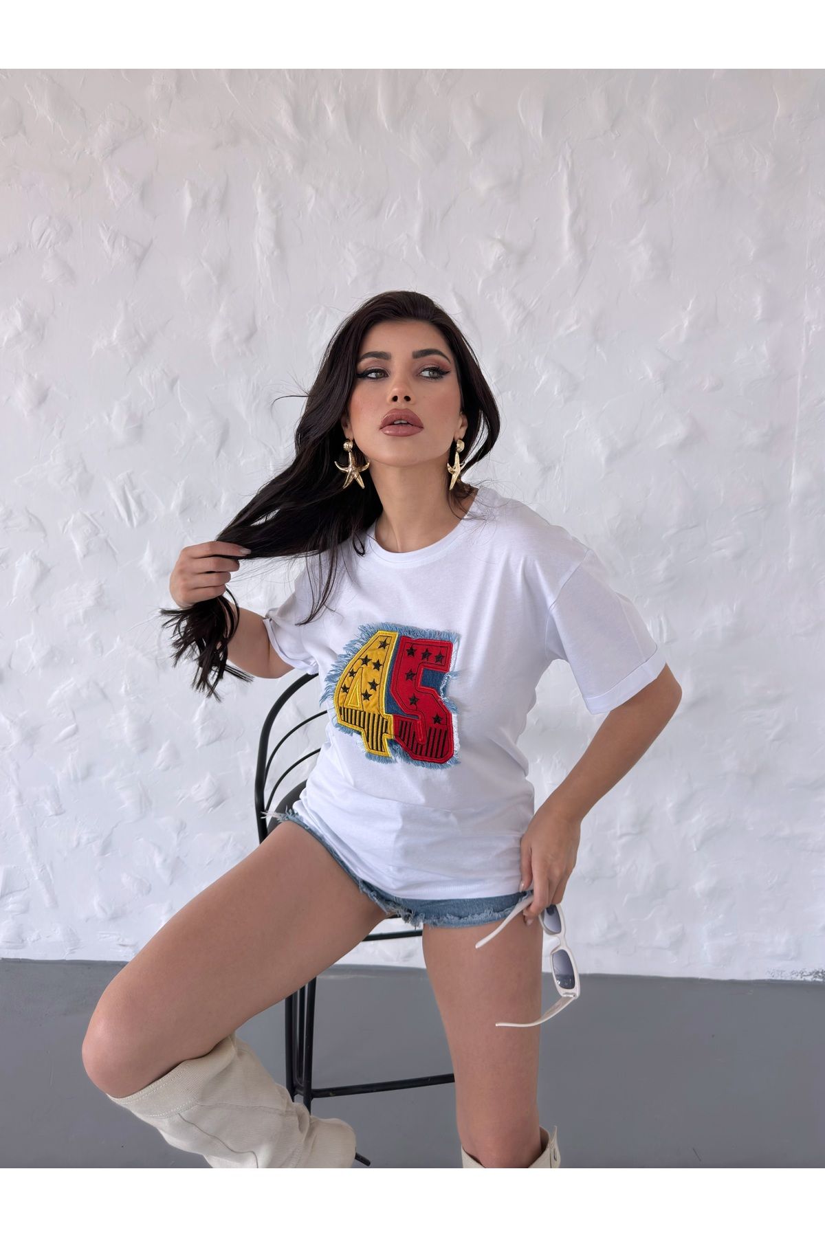 moda paketi Beyaz Tshirt Regular Fit / Normal Kesim