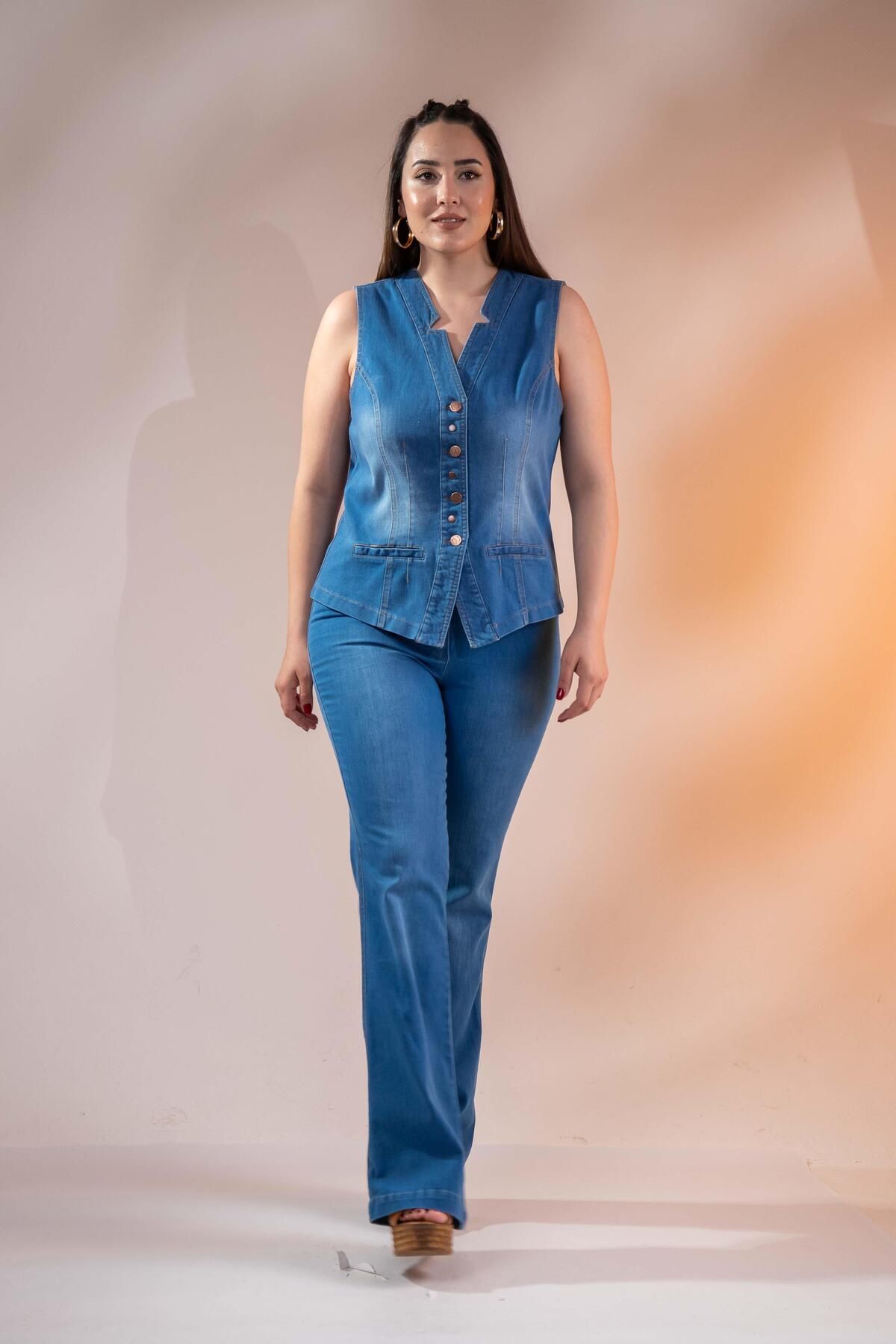 Roxxlen 1220024 Spain Kot Pantolon Mavi
