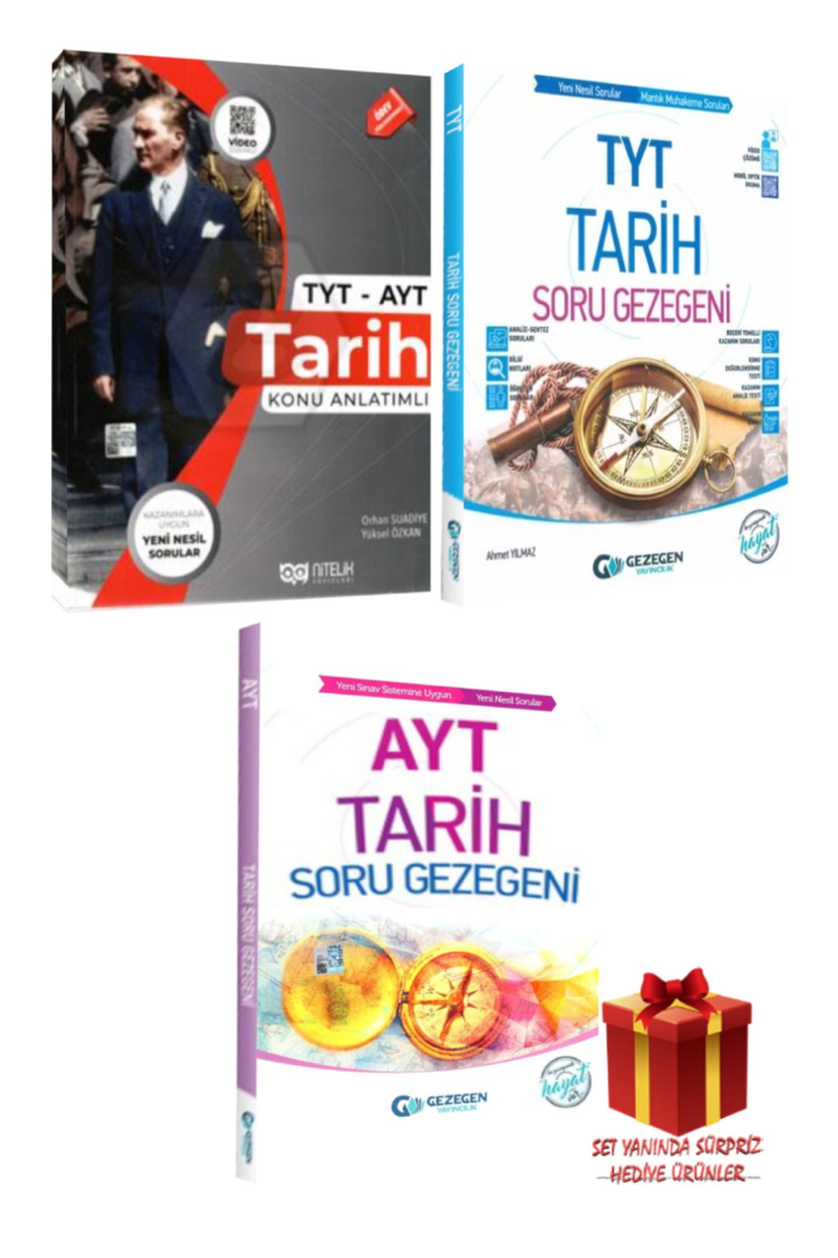 Nitelik Yayınları TYT AYT Tarih Konu Anlatımı+ Gezegen TYT Tarih Soru Bankası+ AYT Tarih Soru Bankası+ Hediye