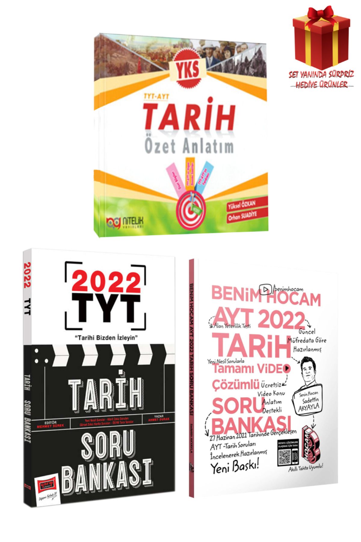 Nitelik Yayınları YKS TYT AYT Tarih Özet Anlatım+ Yargı TYT Tarih Soru Bankası+ Benim Hocam AYT Tarih Soru Bankası