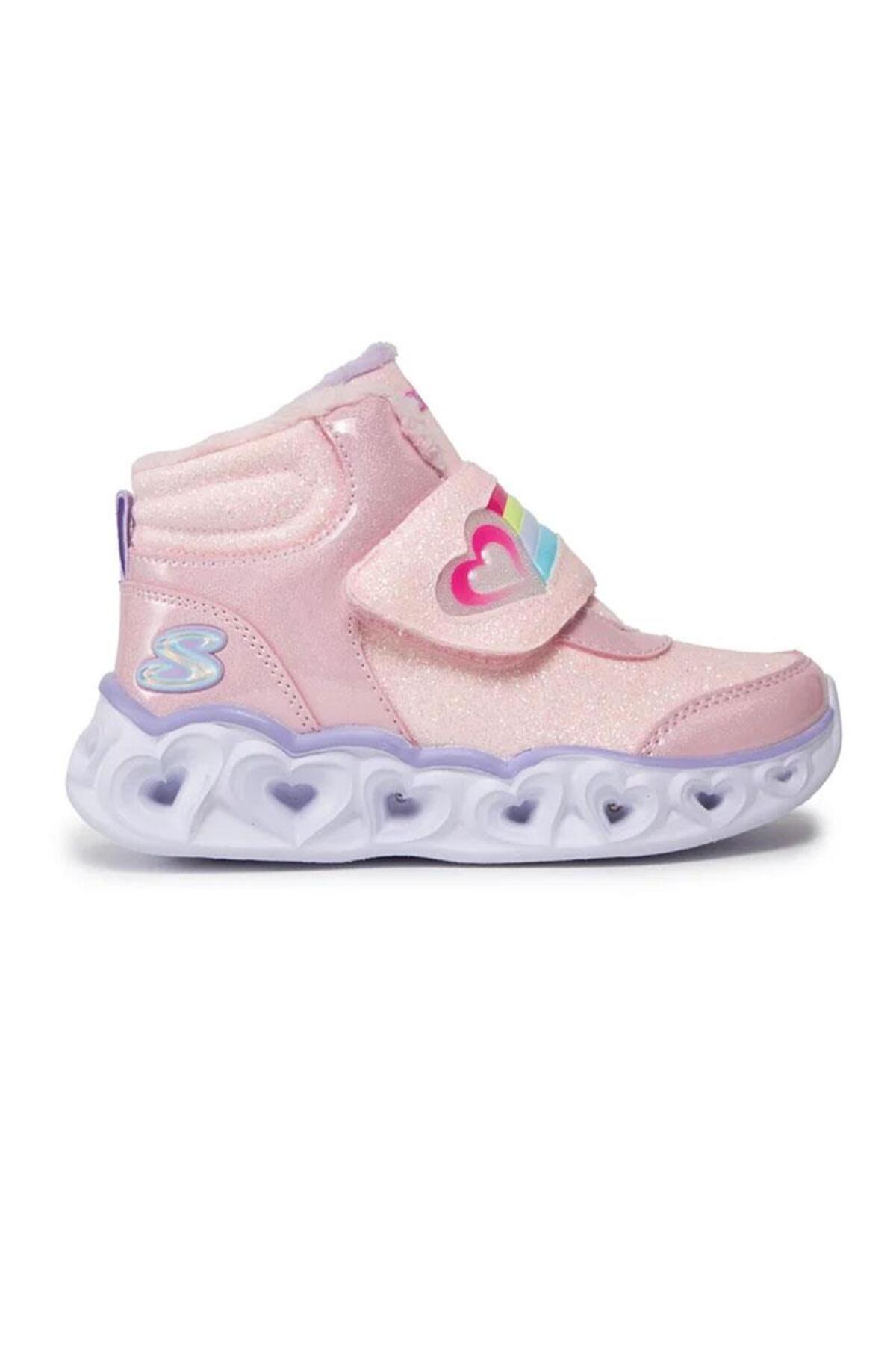 اسکچرز کفش راحتی بچه‌گانه طرح قلب چراغ‌دار کد 302669L-PKLV