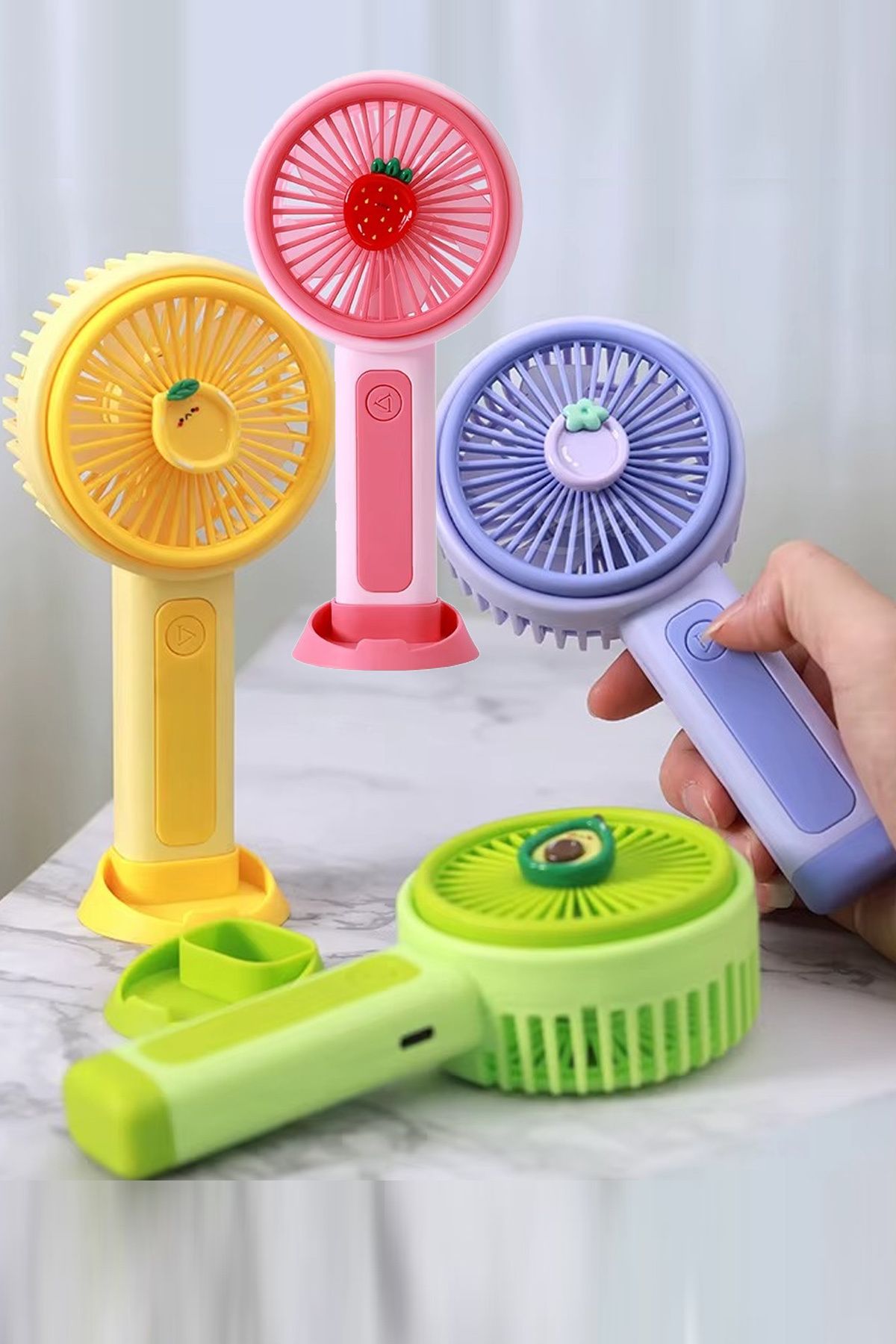 wiks El Fanı Ve Masa Fanı Şarjlı Mini Fan Soğutucu Pervane Taşınabilir Şarj Edilebilir Fan