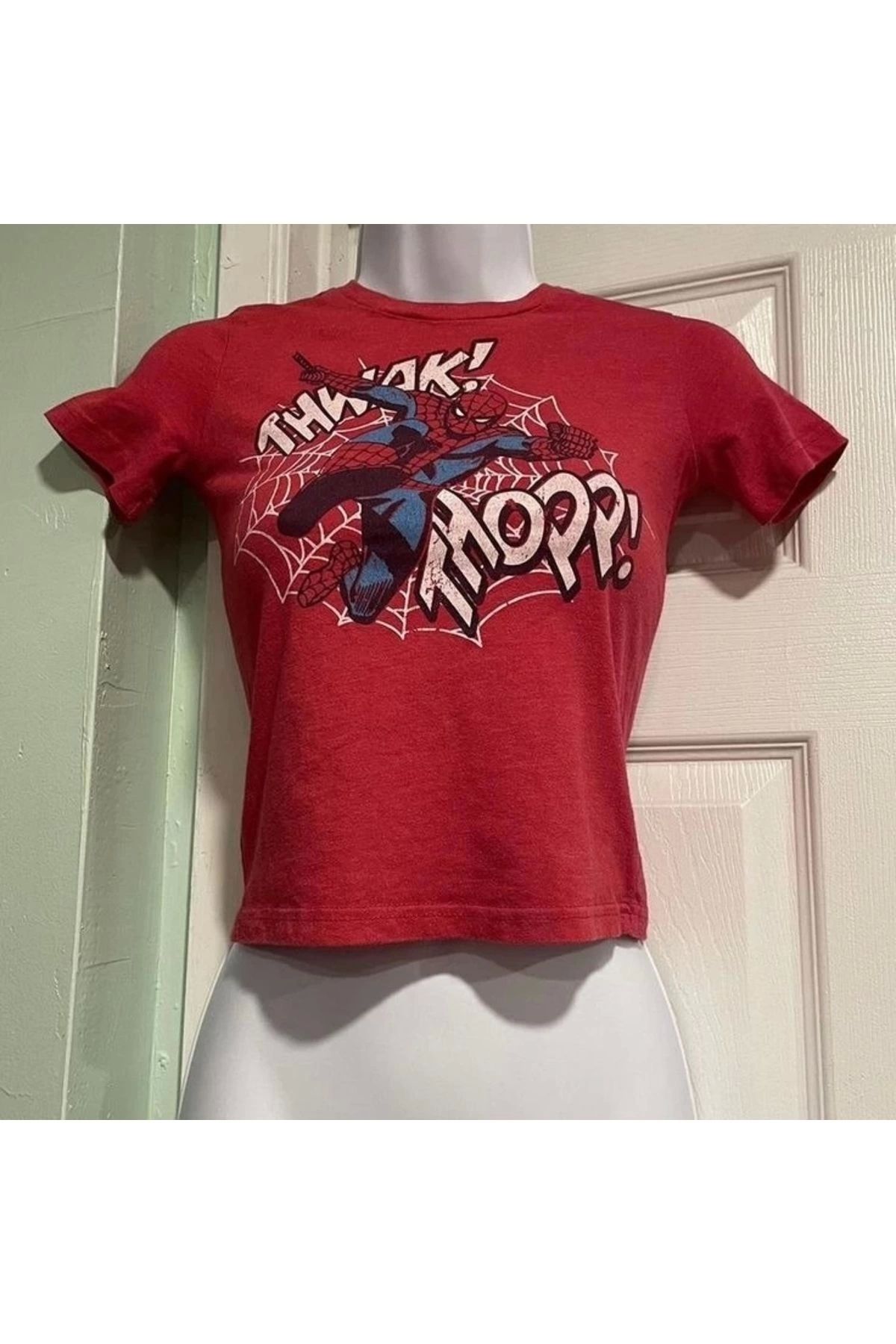 1blood THWAK THOPP kırmızı spider crop top
