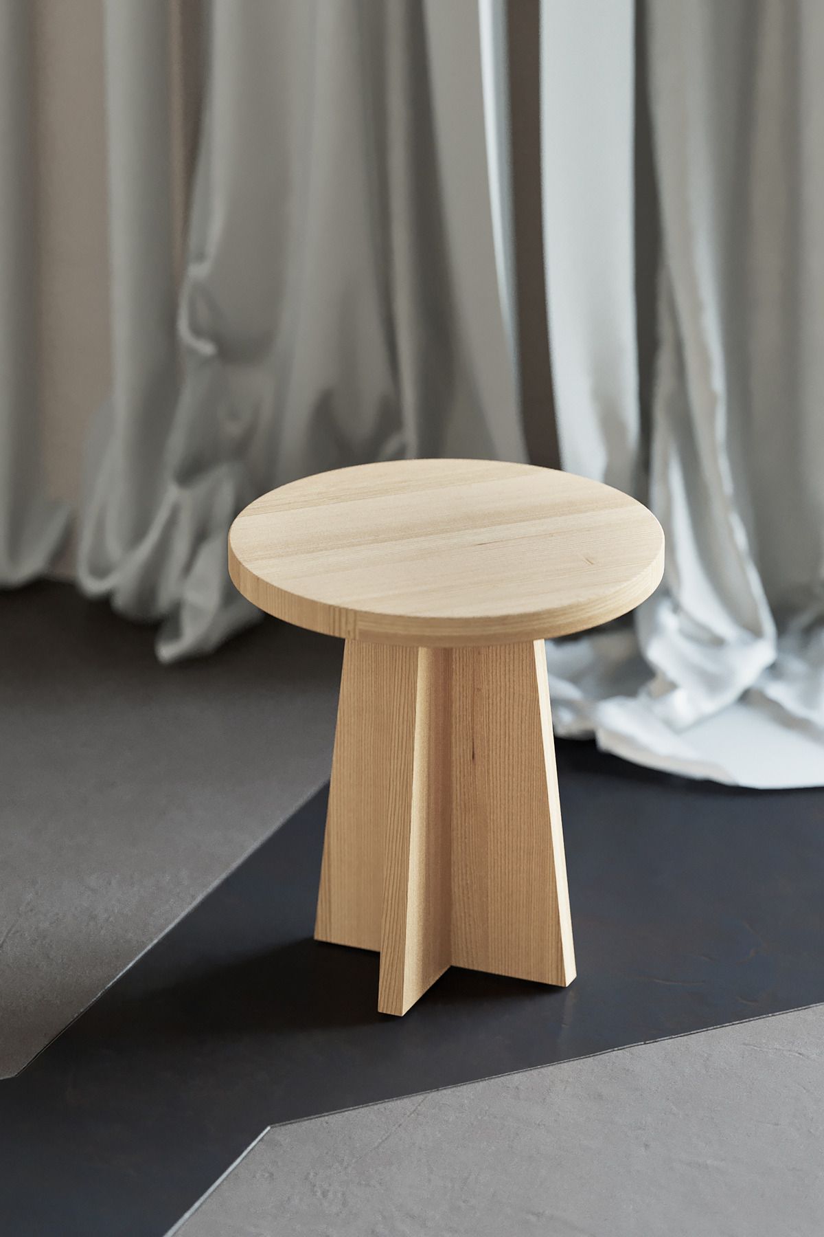 PASAWOODS Mushroom Premium Ahşap Mantar Sehpa 42x45 cm - Modern Minimalist Tasarım