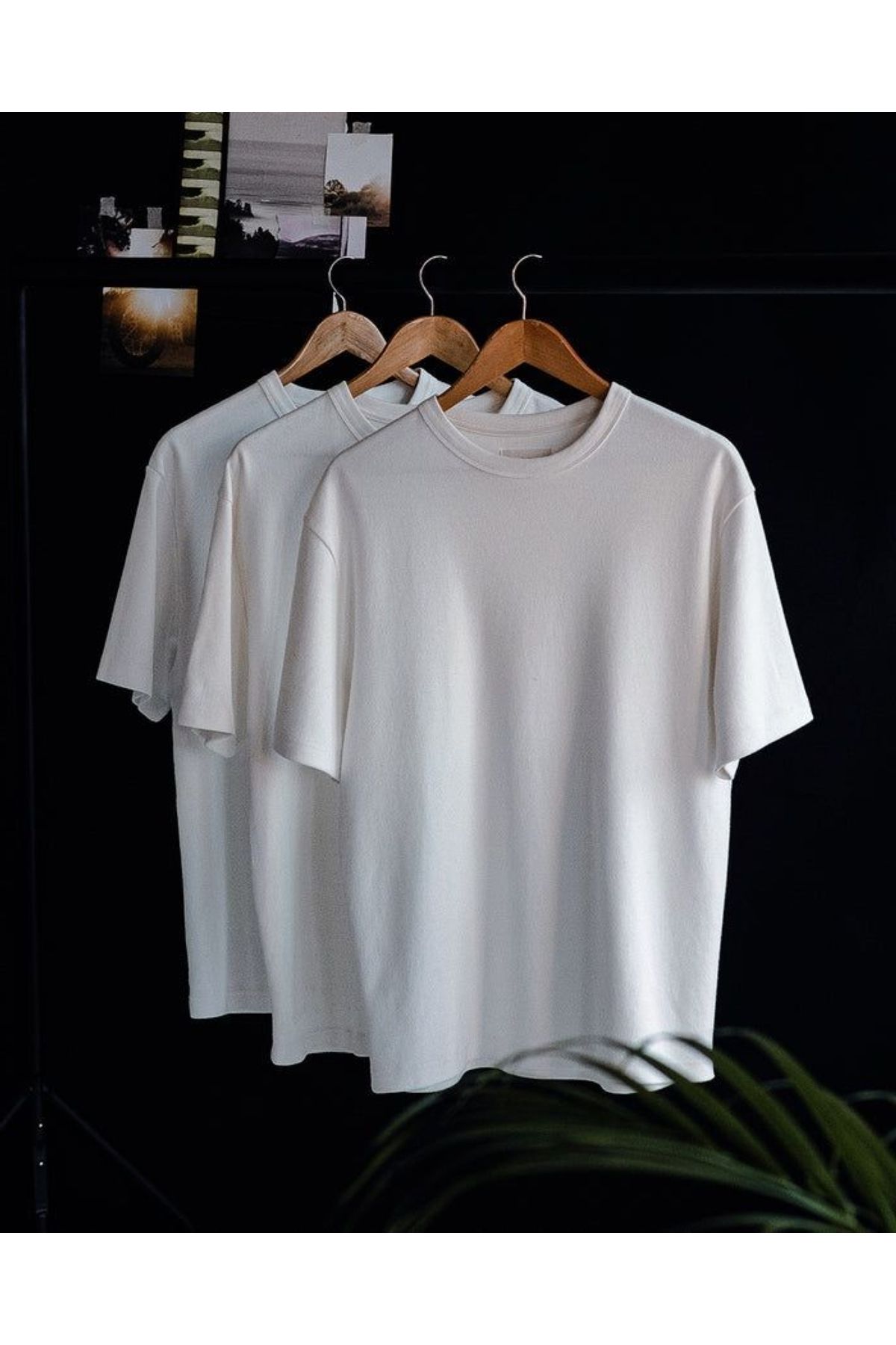 JustBS Yuvarlak Yaka 3'lü Beyaz T-Shirt