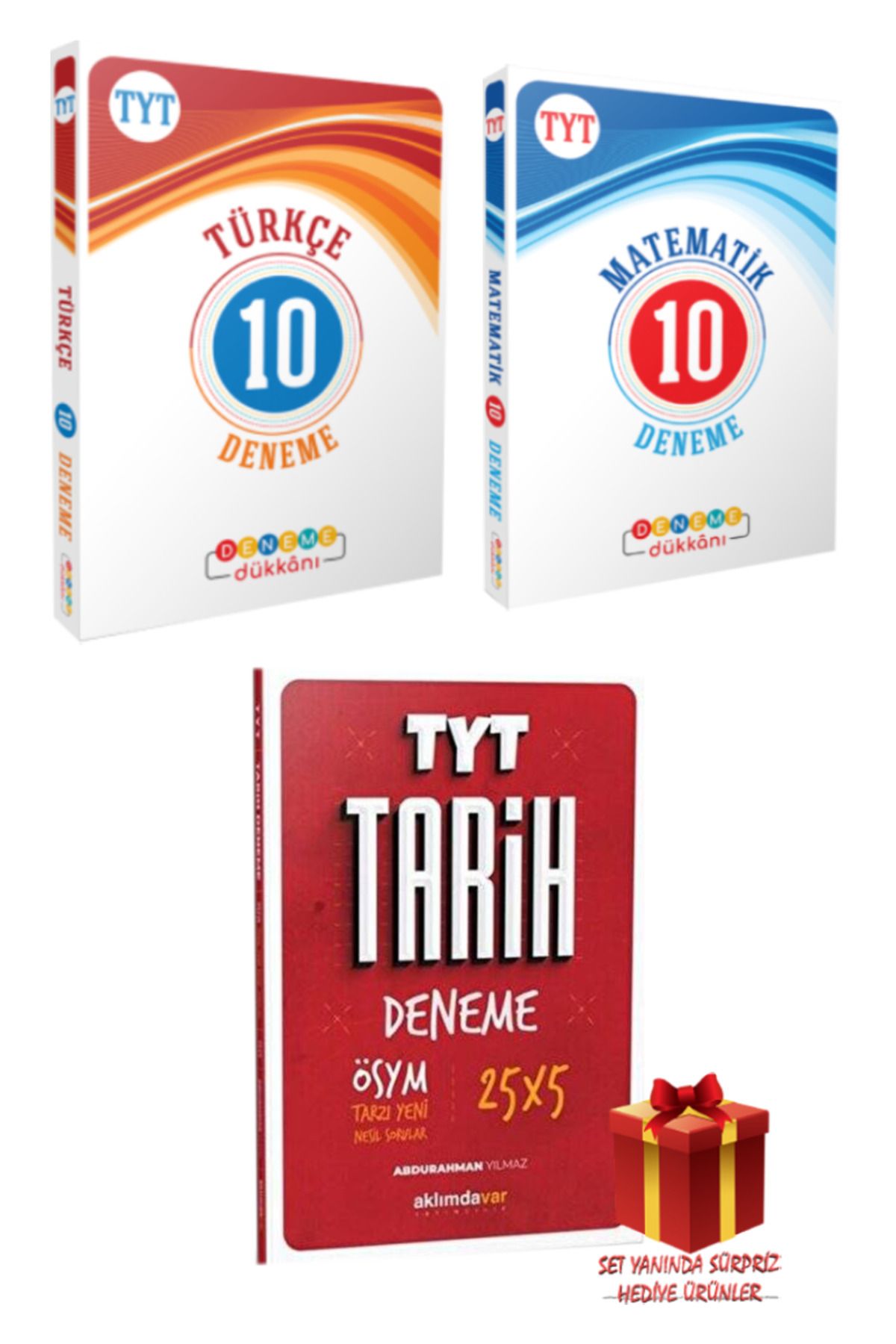 Panem Yayınları Deneme Dükkanı Türkçe 10+ Matematik 10 Deneme+ AklımdaVar Tarih 25 Deneme+ Hediye
