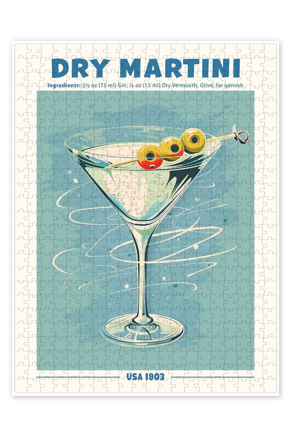 Jeronkarji Dry Martini, ABD 1903 500 Parça Puzzle Yapboz Mutfak Temalı Yetişkinler için