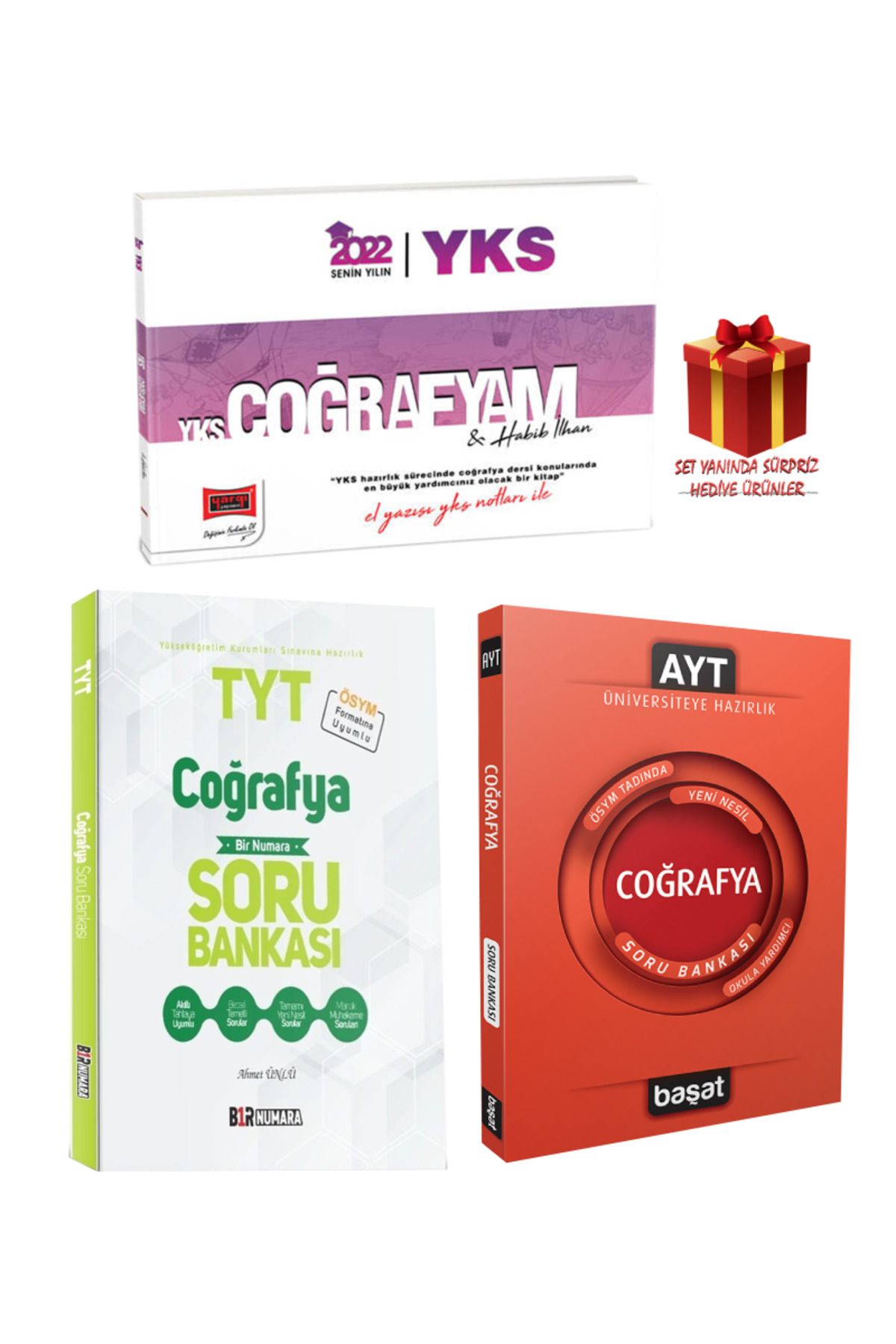 Yargı Yayınları YKS Coğrafyam+ Bir Numara TYT Coğrafya Soru Bankası+ Başat AYT Coğrafya Soru Bankası+ Hediye