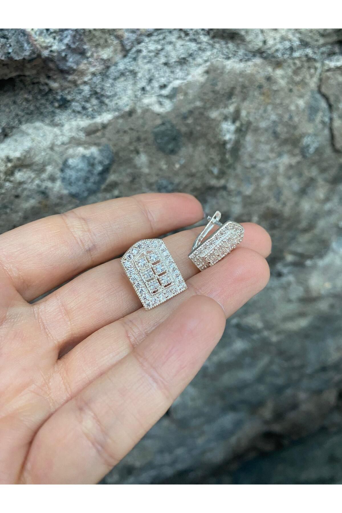 bestmysilver Kadın Trabzon Hasır Gümüş Prenses Toka Küpe 3541