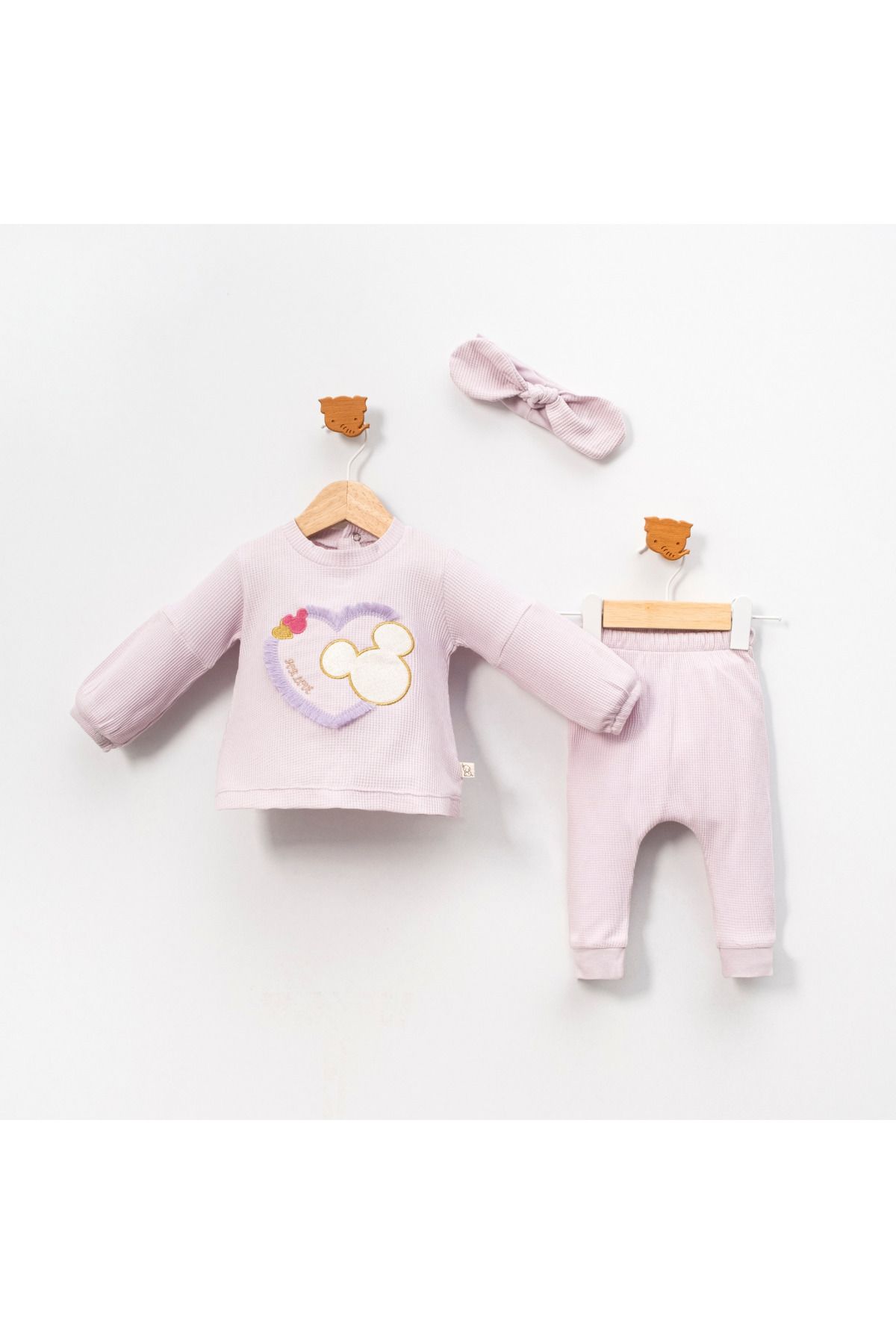 Ürünya KIZ BEBEK 9-24 AY BANDANALI 3 LÜ TAKIM LİLA