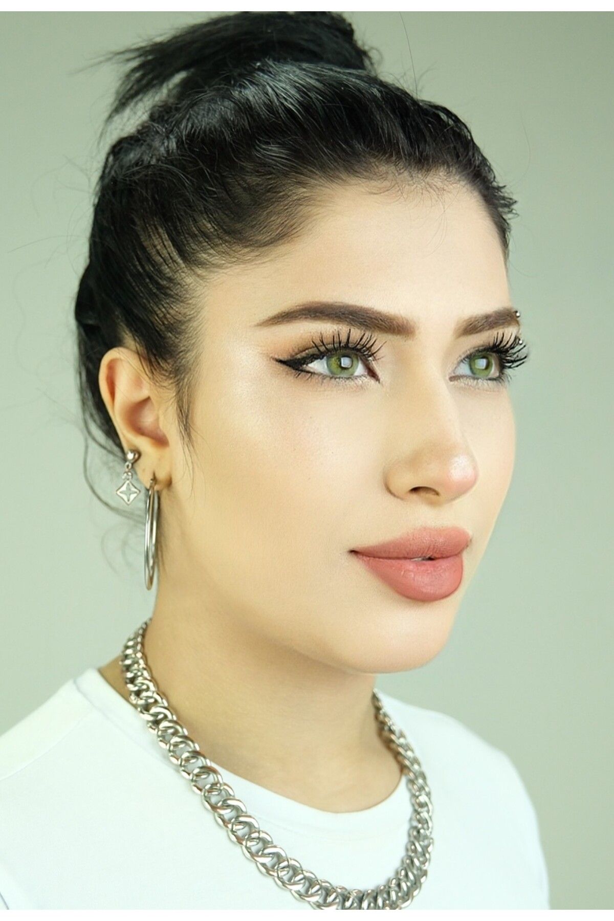 RABIR Green/Yeşil Göz Kirpik Lens /yıllık/14mm