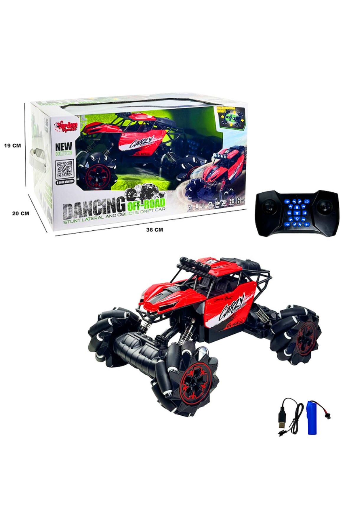 Art Tone VARDEM KUMANDALI ARAZİ ARACI RQ2051 OFF-ROAD DANCİNG ŞARJLI SESLİ IŞIKLI 1:16 6+