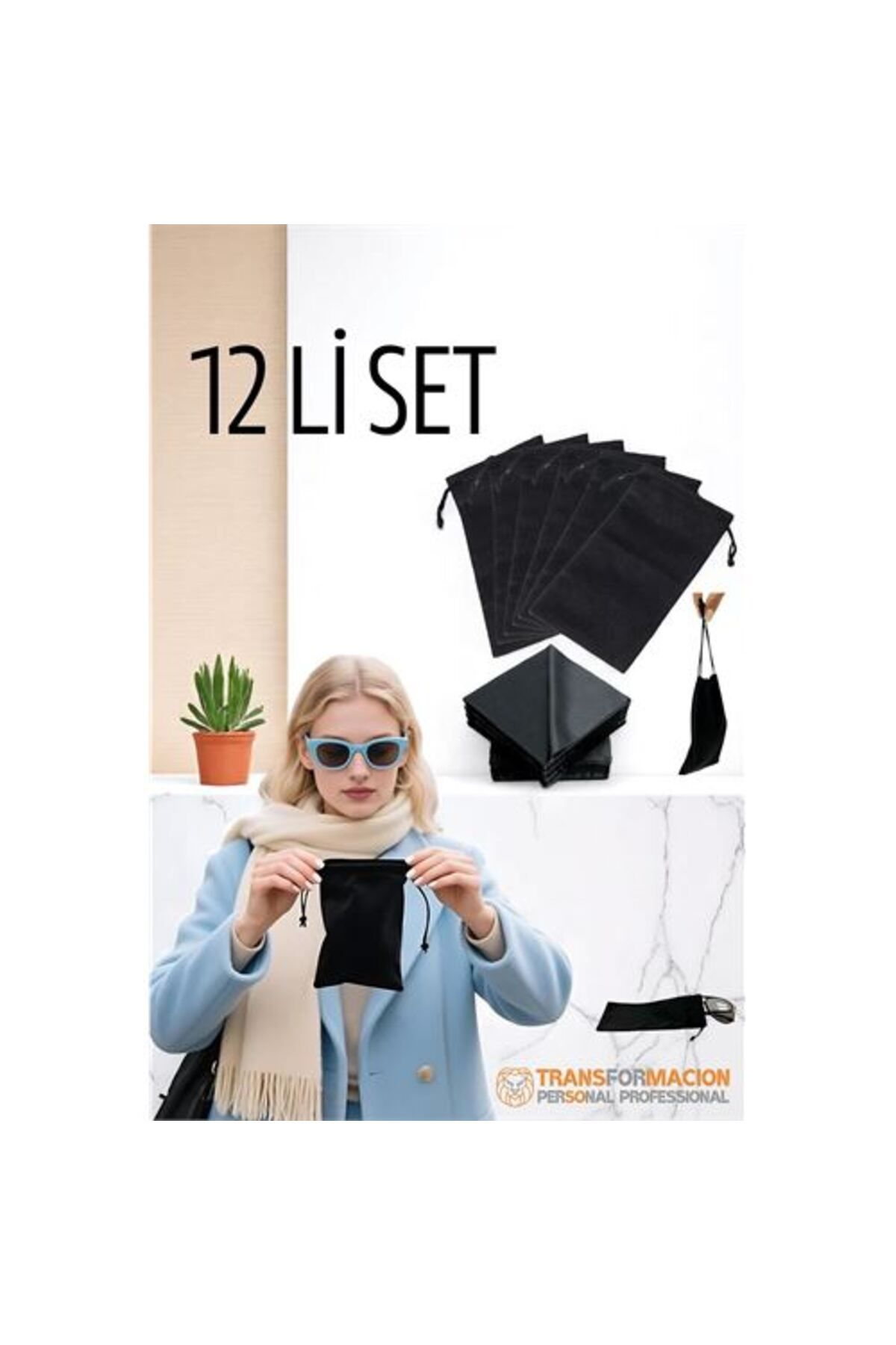 Toptan Bulurum Kumaş Gözlük Kılıfı 6+6 Kılıf+Bezli SET