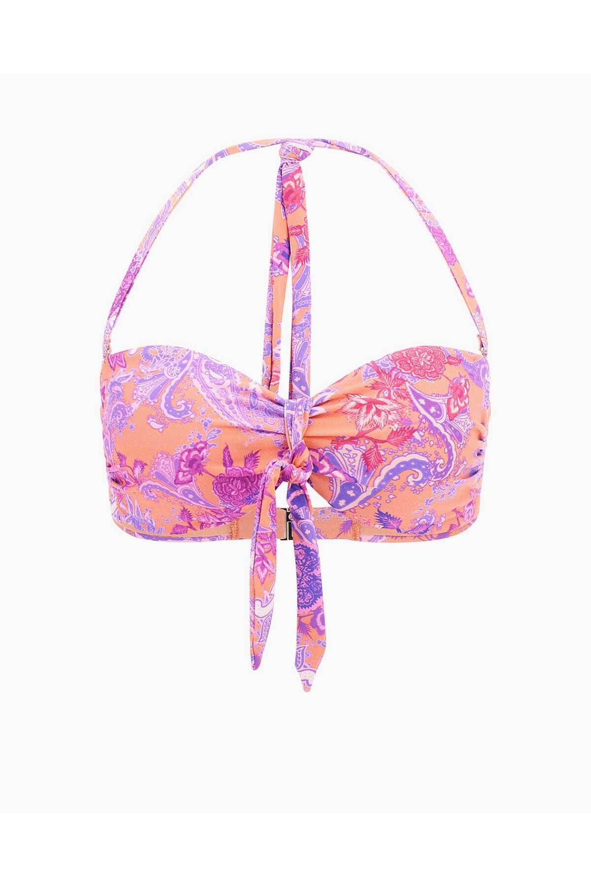 Guess Knotted Bandeau Straplez Bikini Üstü