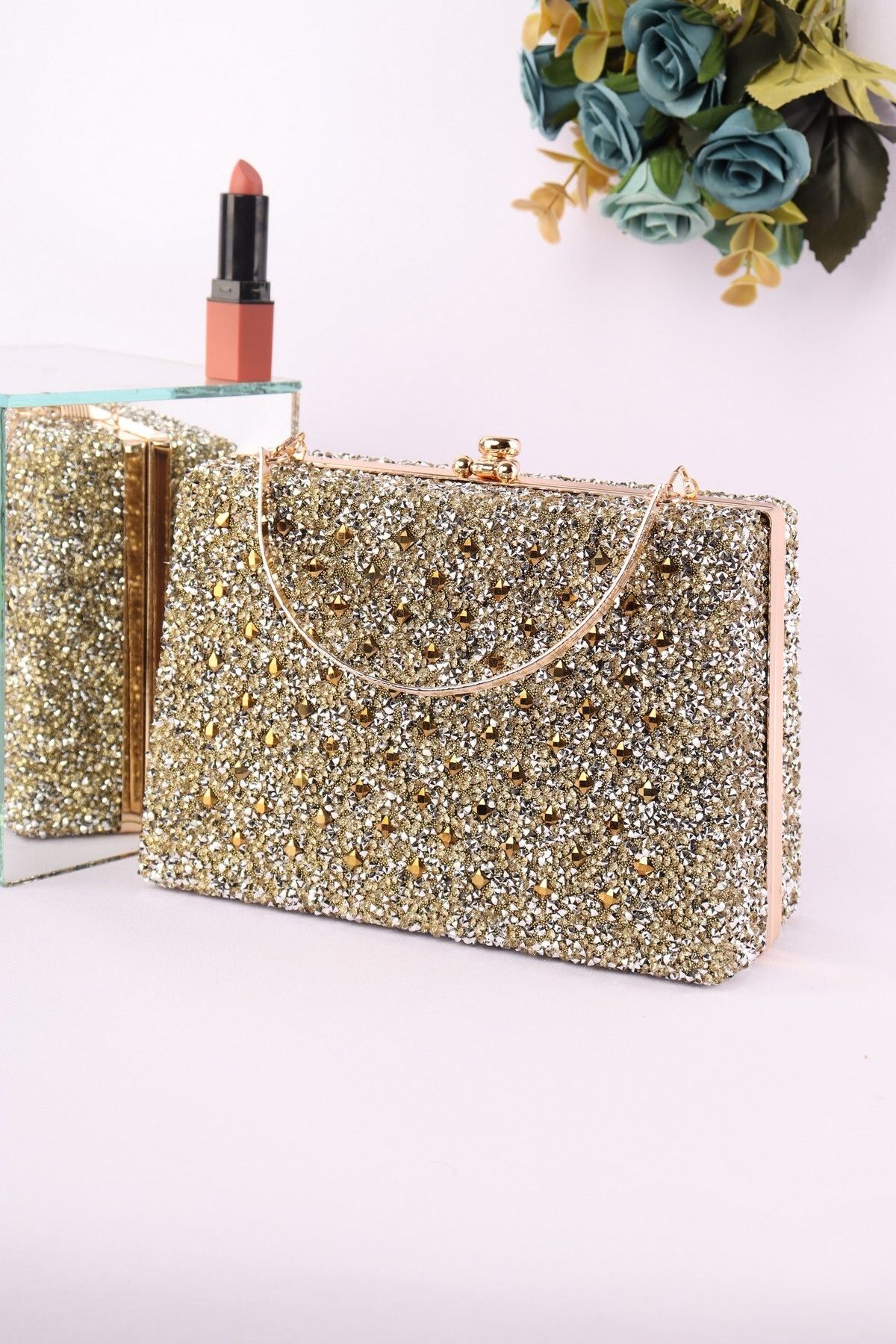 weem bag 701 KARE TAŞLI ÇİFT METAL SAPLI