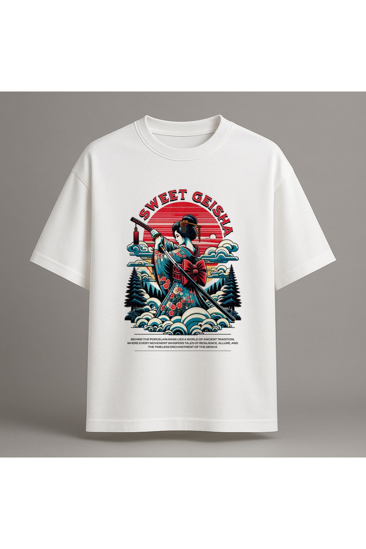 Fuco Supply Beyaz Oversize Baskılı Tişört – Unisex Rahat Kesim Streetwear