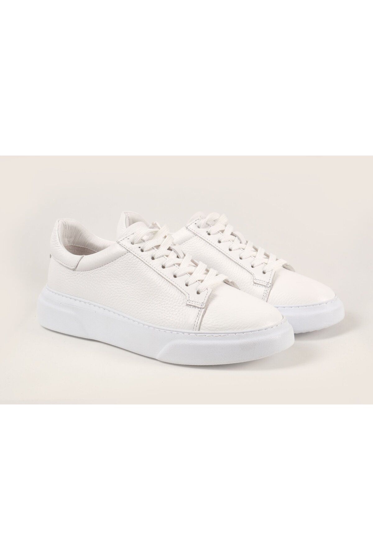 Massa Hakiki Deri Beyaz Sneakers-39 - Beyaz-00