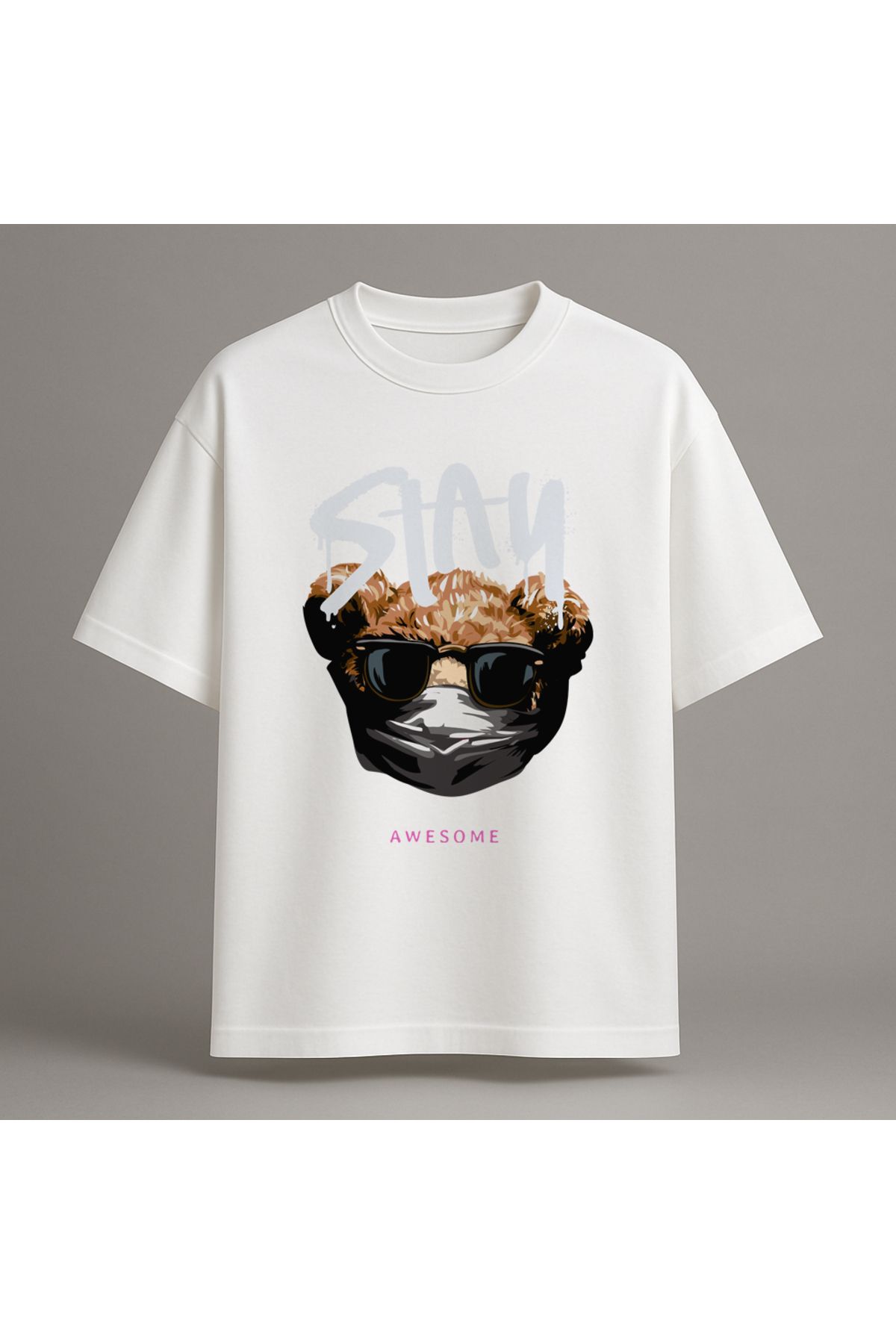 Fuco Supply Beyaz Oversize Baskılı Tişört – Unisex Rahat Kesim Streetwear