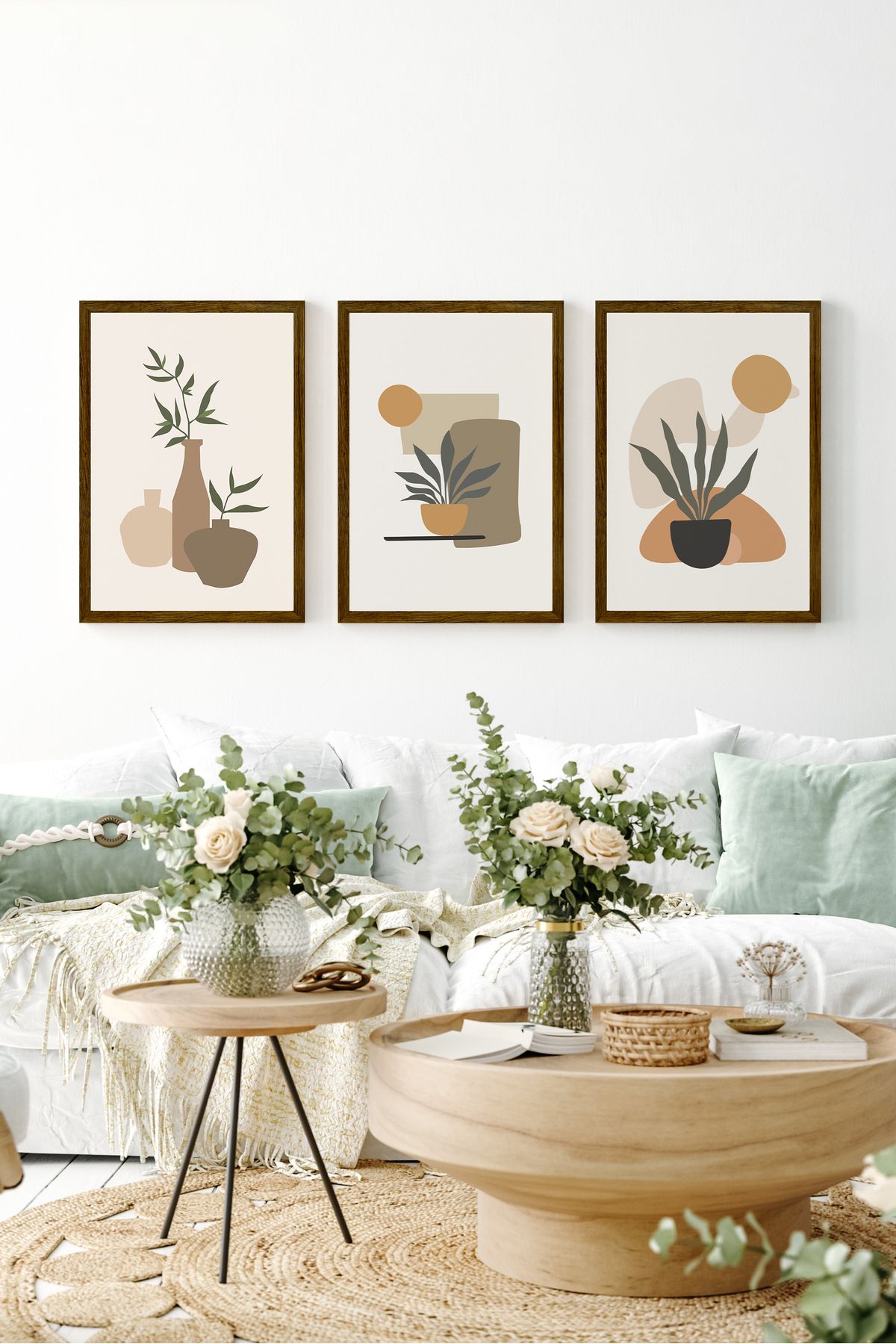 artflow 3 Parça Çerçeve Görünümlü Mdf Tablo Seti