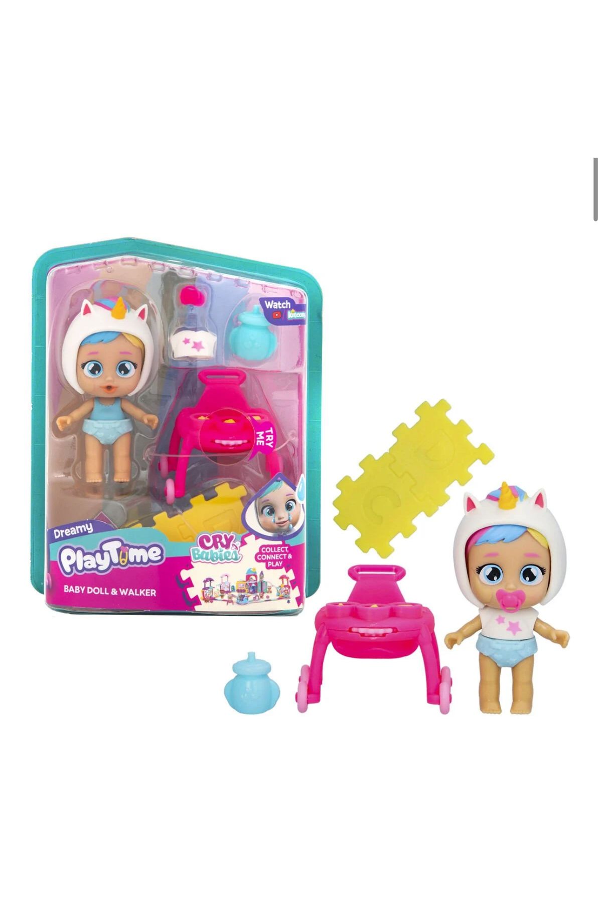 GIOCHI PREZIOSI CYP05000 Cry Babies Play Time Mini Dreamy Bebek ve Yürüteci