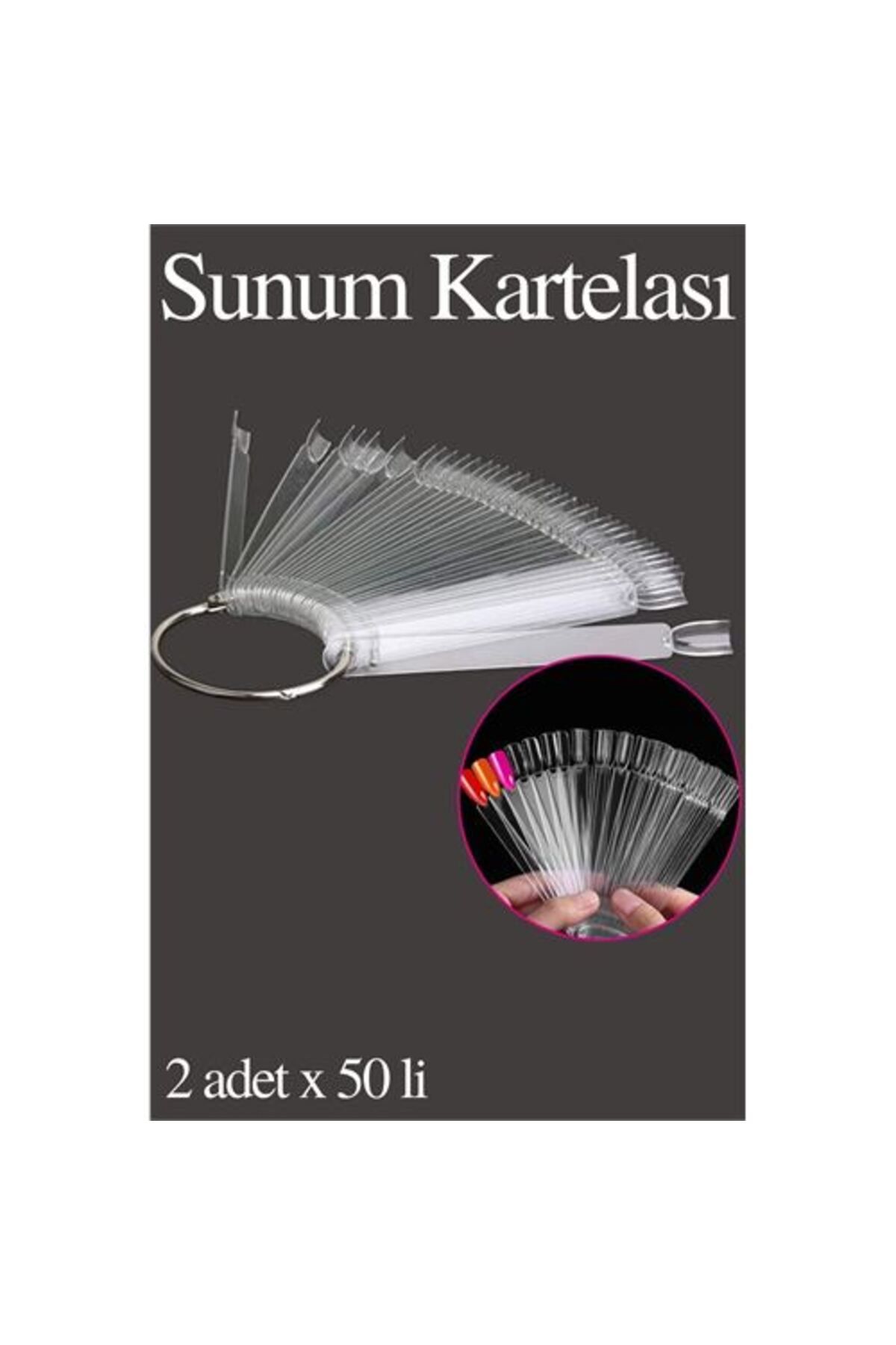 AYLİNA Protez Tırnak Sunum Kartelası ŞEFFAF 100 LÜ