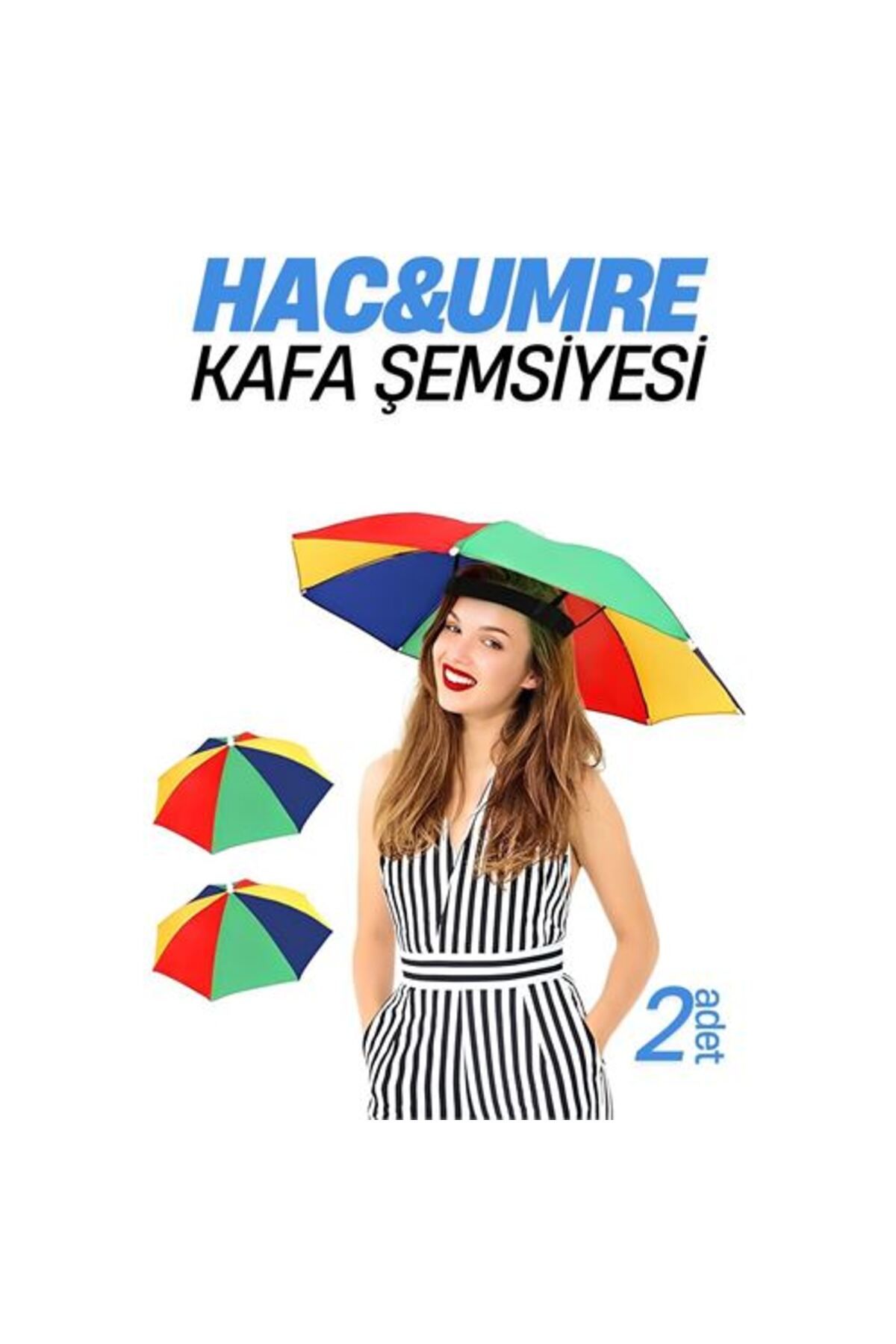 Toptan Bulurum Hac Umre Kafa Şemsiyesi Güneş Koruma Şemsiyesi 2 adet