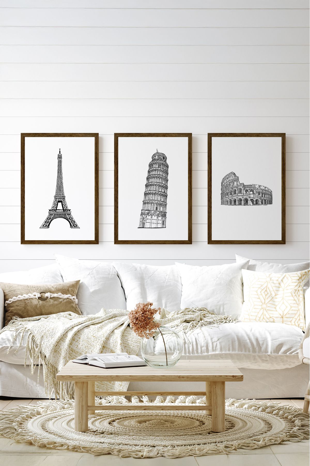 artflow 3 Parça Çerçeve Görünümlü Mdf Tablo Seti