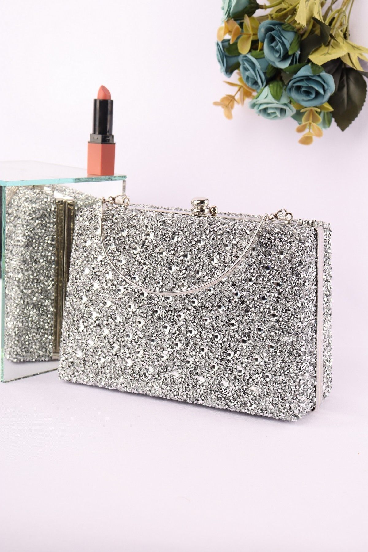 weem bag 701 KARE TAŞLI ÇİFT METAL SAPLI