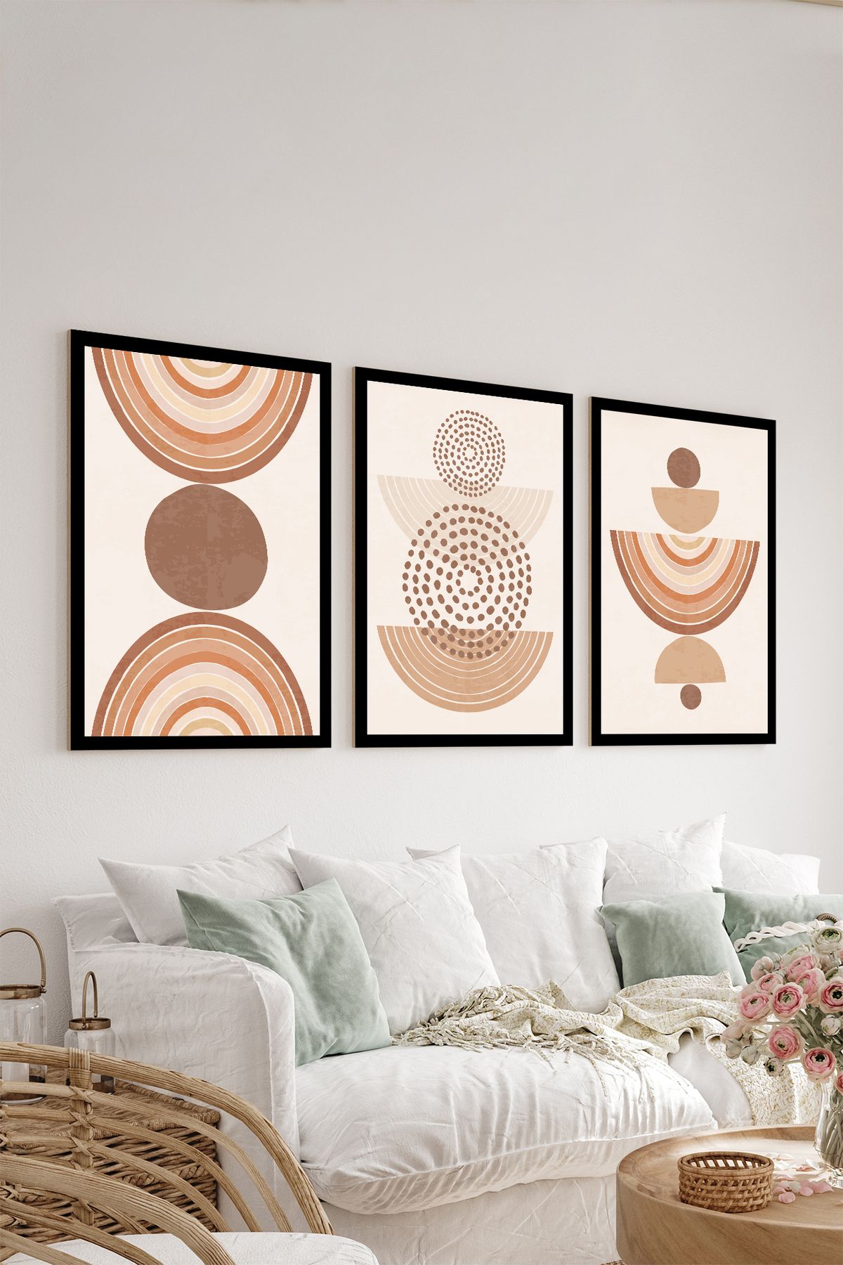 artflow 3 Parça Çerçeve Görünümlü Mdf Tablo Seti