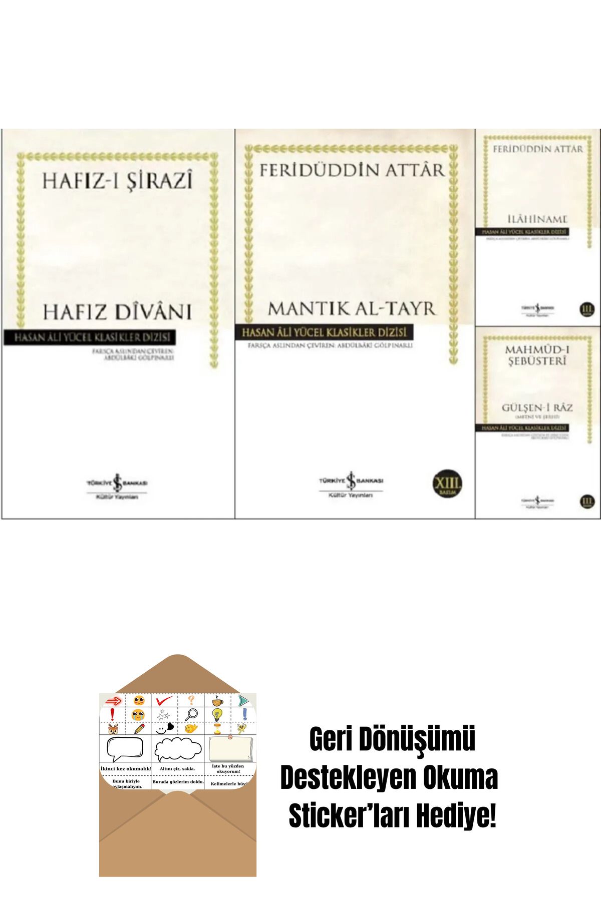 TÜRKİYE İŞ BANKASI KÜLTÜR YAYINLARI İş Bankası Şark Klasikleri 4 Kitap Set + Okuma Sticker'ları