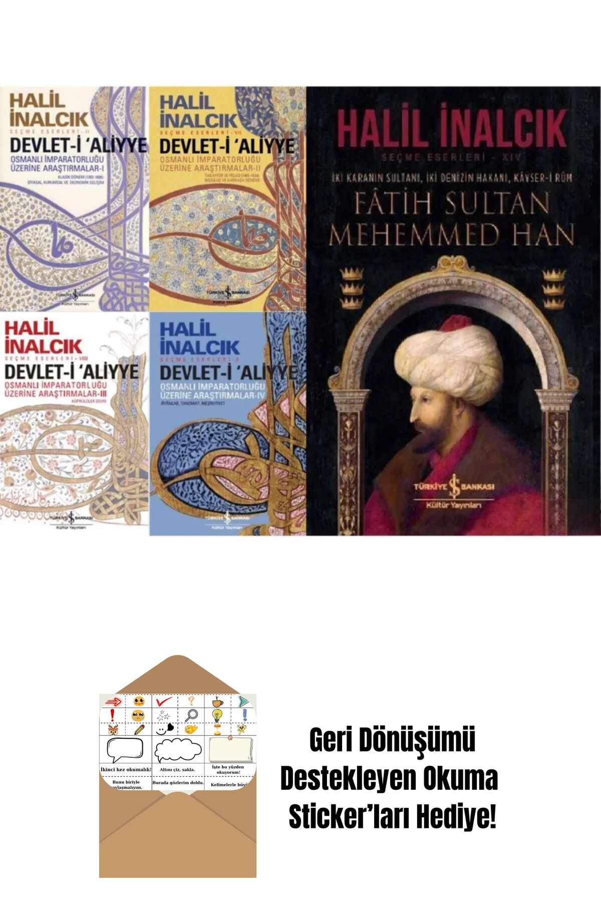 TÜRKİYE İŞ BANKASI KÜLTÜR YAYINLARI Halil Inalcık 5 Kitap Set + Okuma Sticker'ları