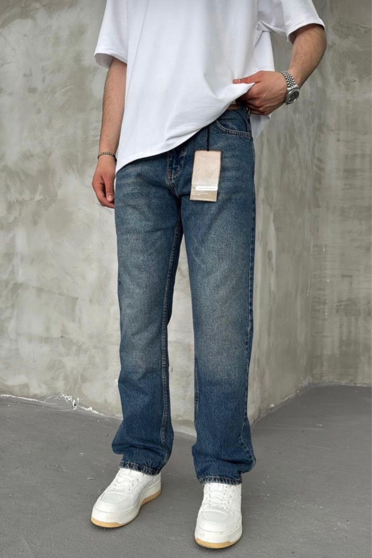 thesunfyre Erkek Baggy Kalıp Kot Jean Bol Kesim Pantolon