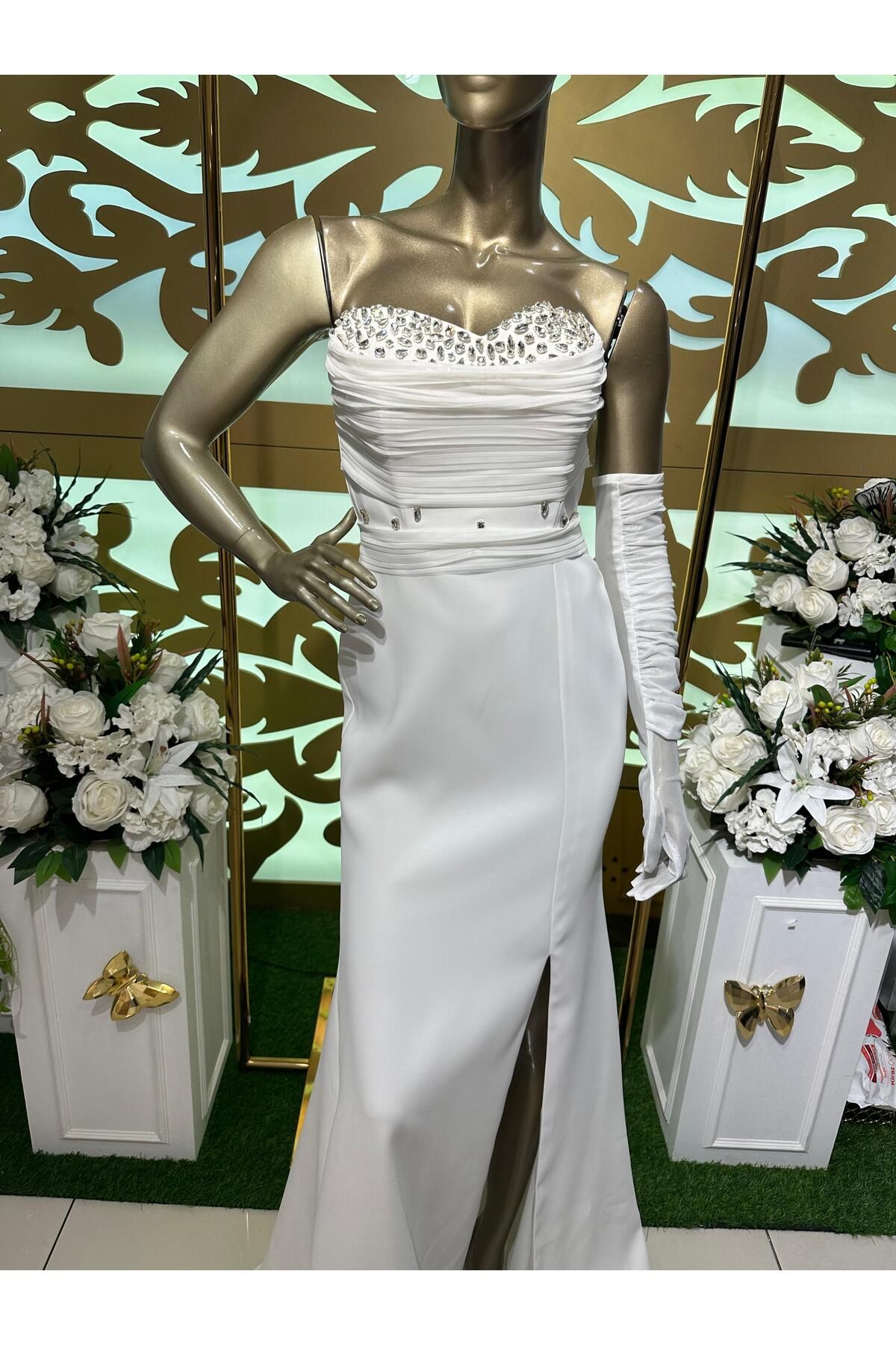 DeeD Boutique Eldivenli Straplez Abiye
