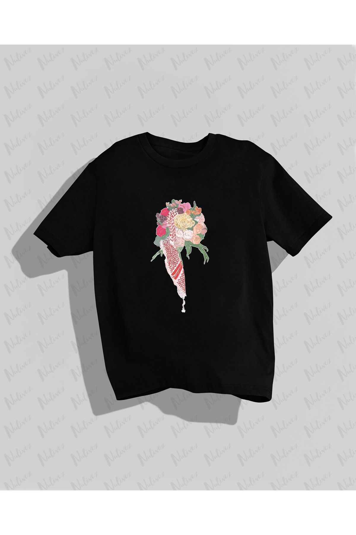 Nulivez Filistin Tasarımı Baskılı Yüksek Kalite Kompakt Unisex Oversize T-Shirt